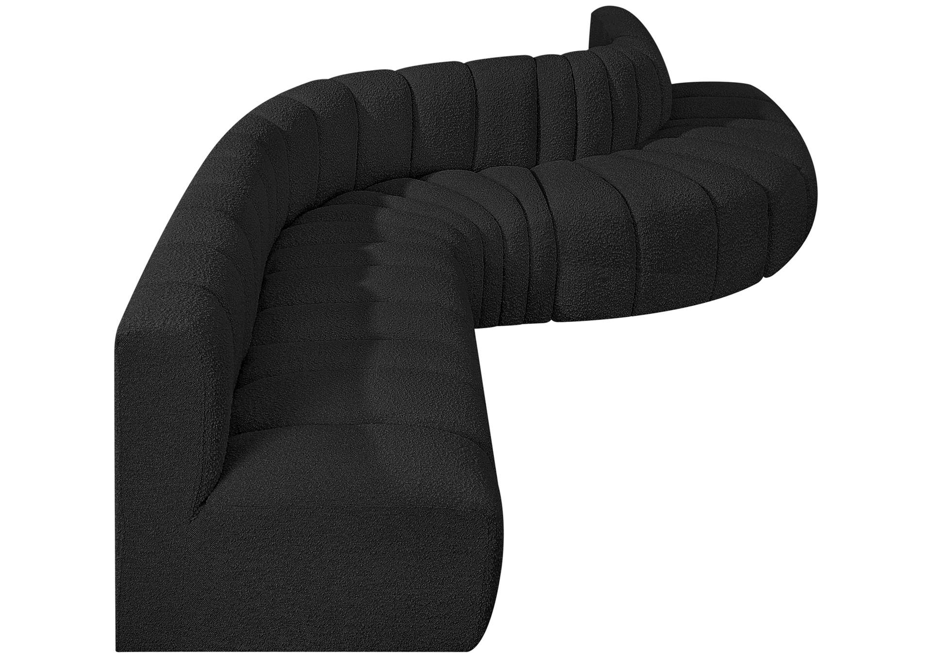 Arc Black Boucle Fabric Modular Sofa image 8
