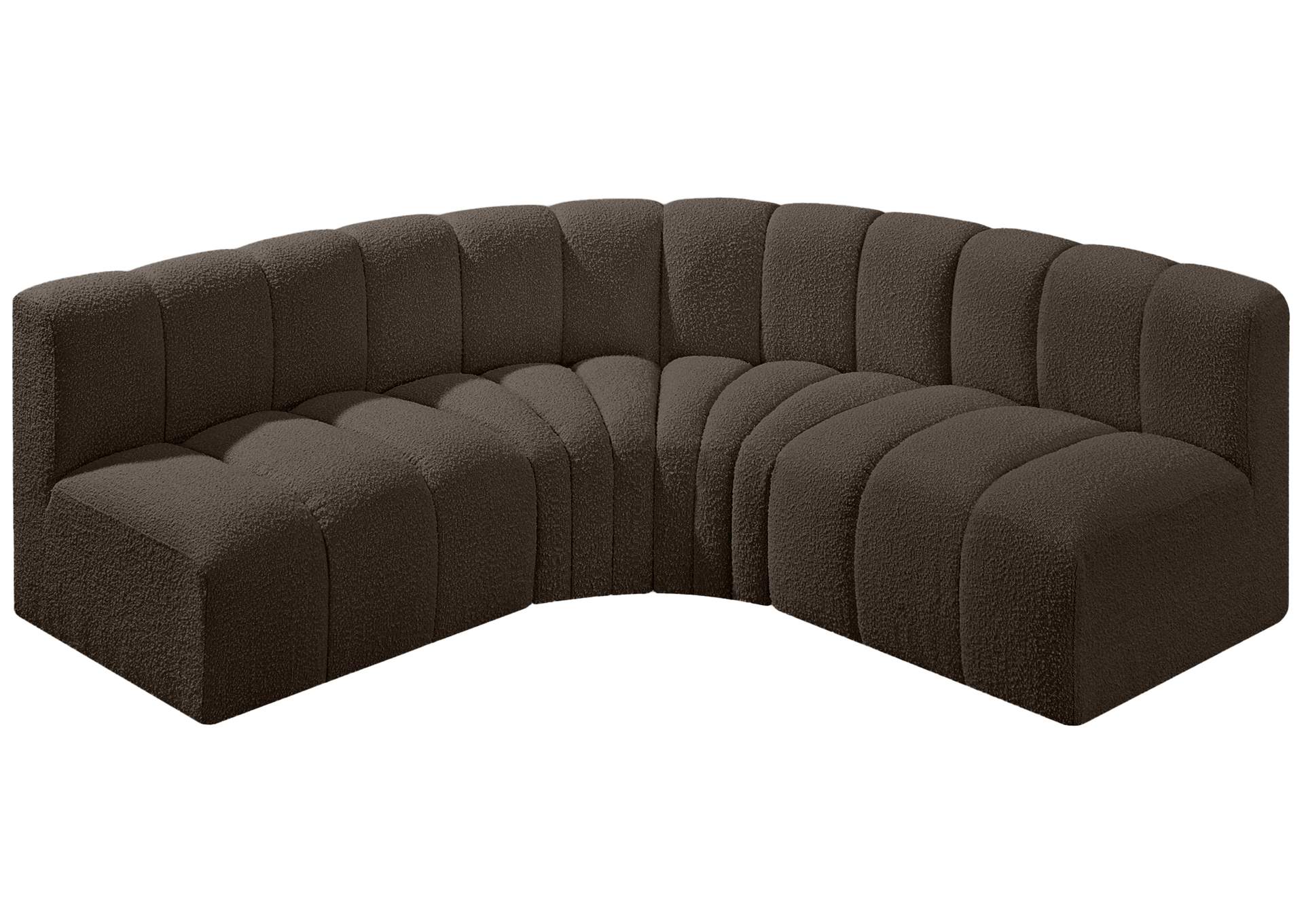 Arc Brown Boucle Fabric Modular Sofa
