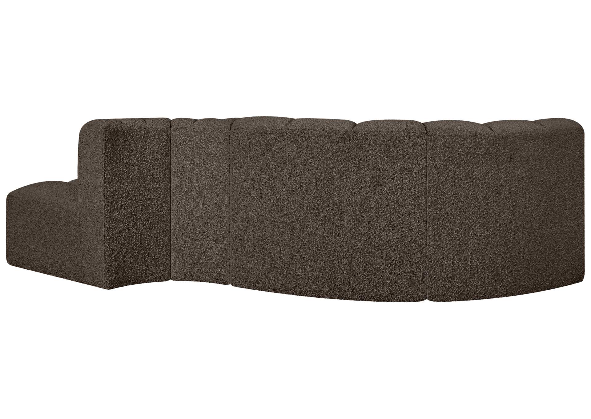 Arc Brown Boucle Fabric Modular Sofa image 4