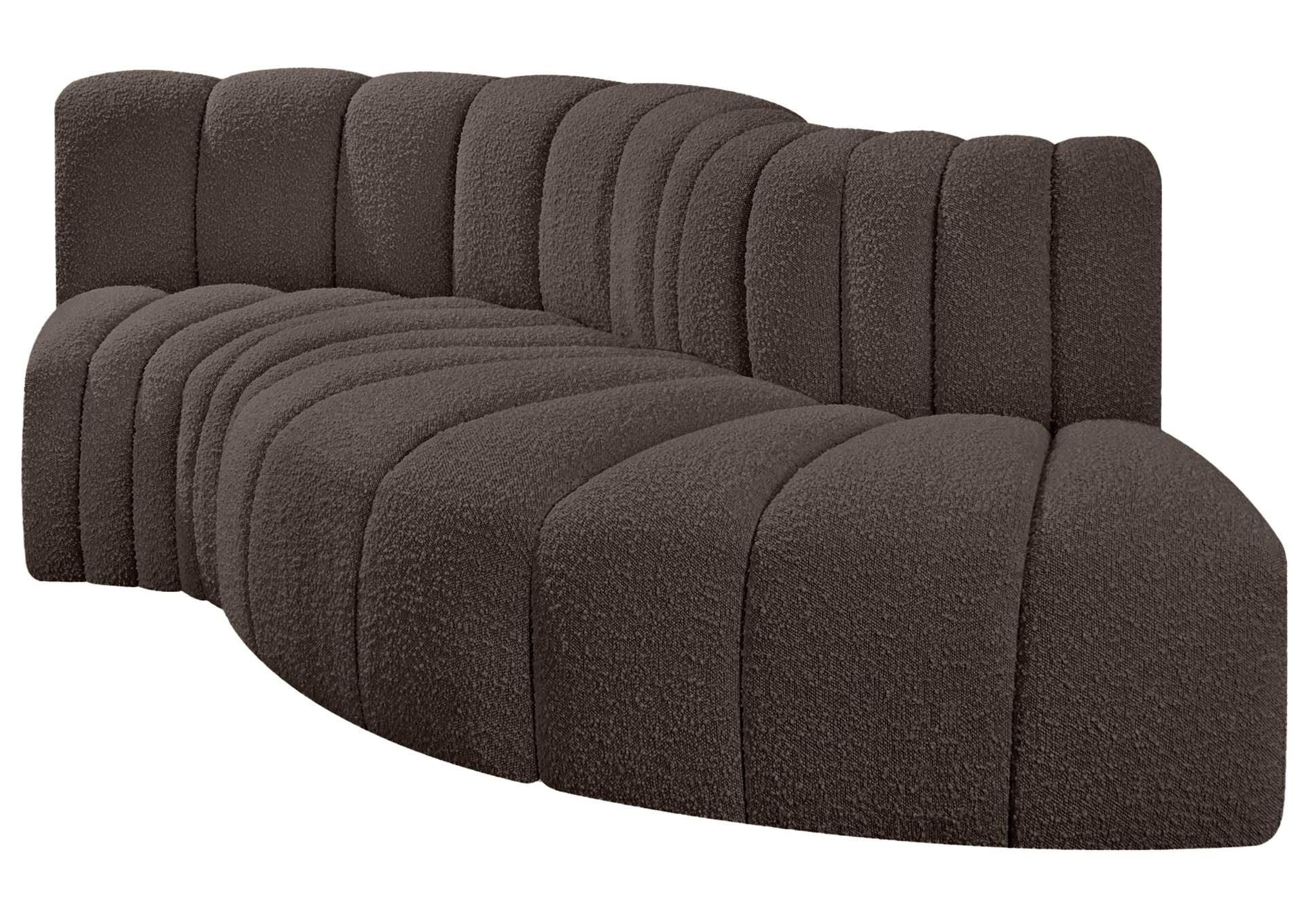 Arc Brown Boucle Fabric Modular Sofa image 5