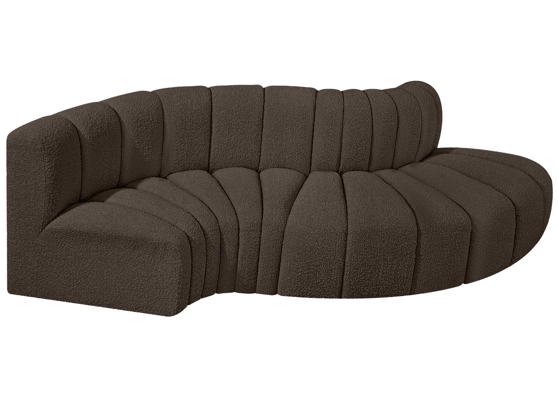 Arc Brown Boucle Fabric Modular Sofa image 6