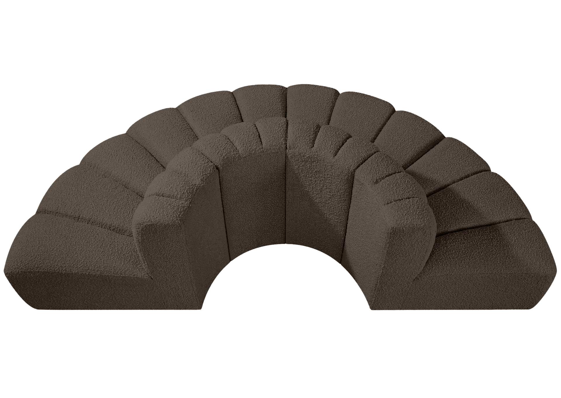 Arc Brown Boucle Fabric Modular Sofa