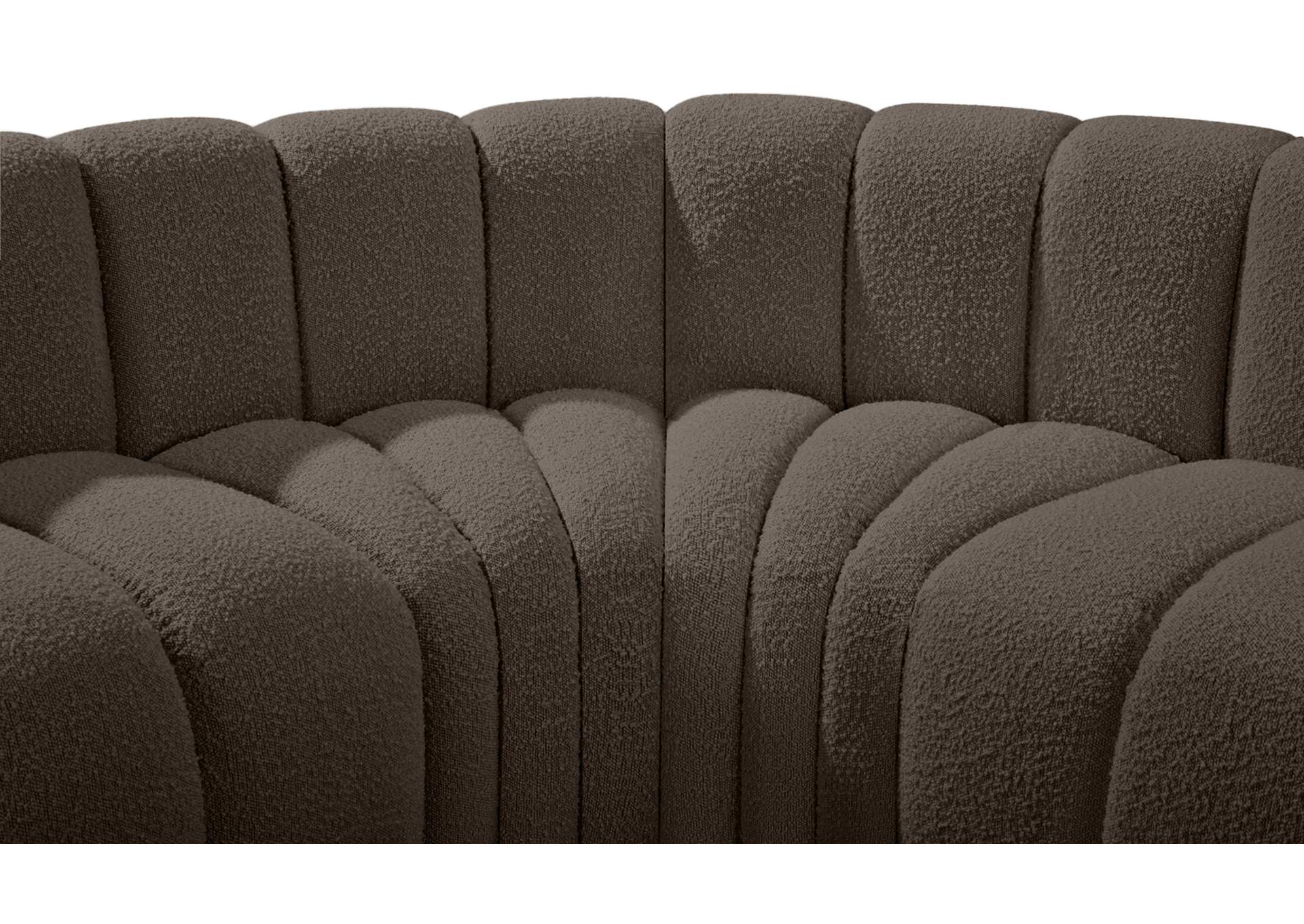 Arc Brown Boucle Fabric Modular Sofa