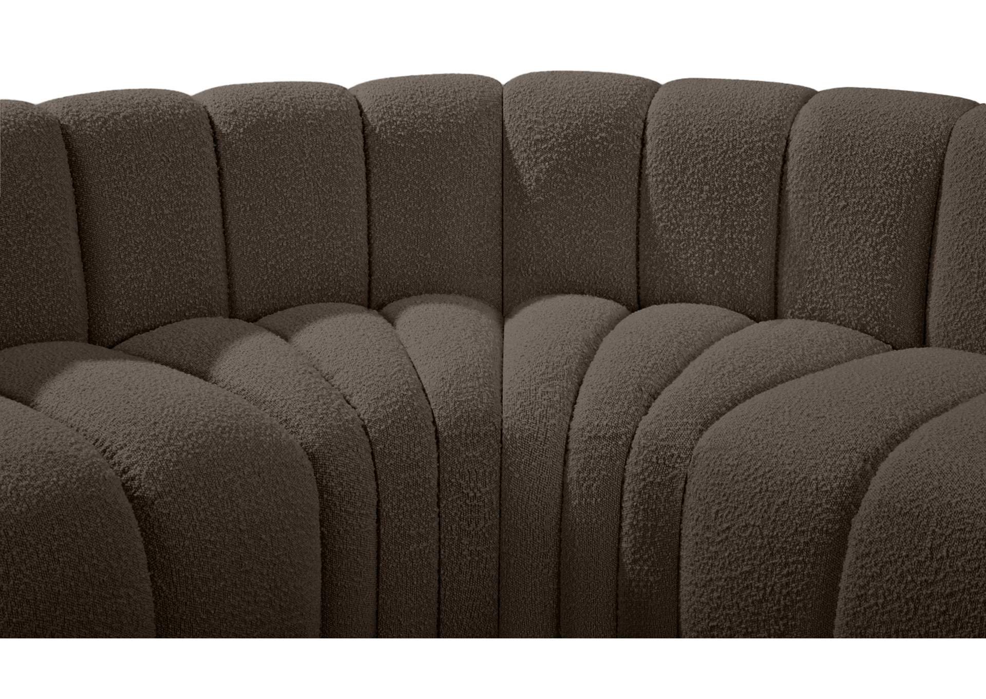 Arc Brown Boucle Fabric Modular Sofa