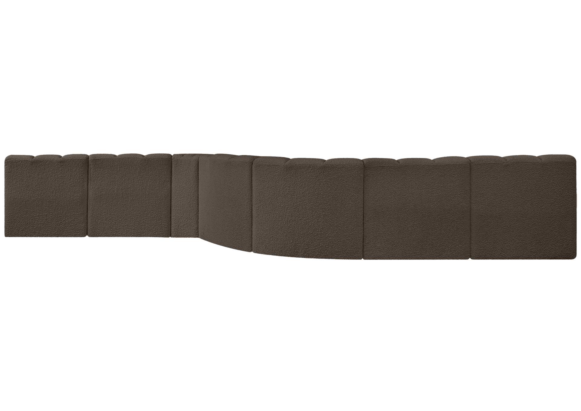 Arc Brown Boucle Fabric Modular Sofa