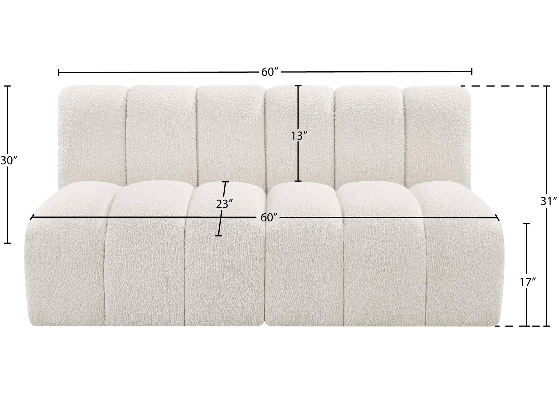 Arc Cream Boucle Fabric Modular Sofa