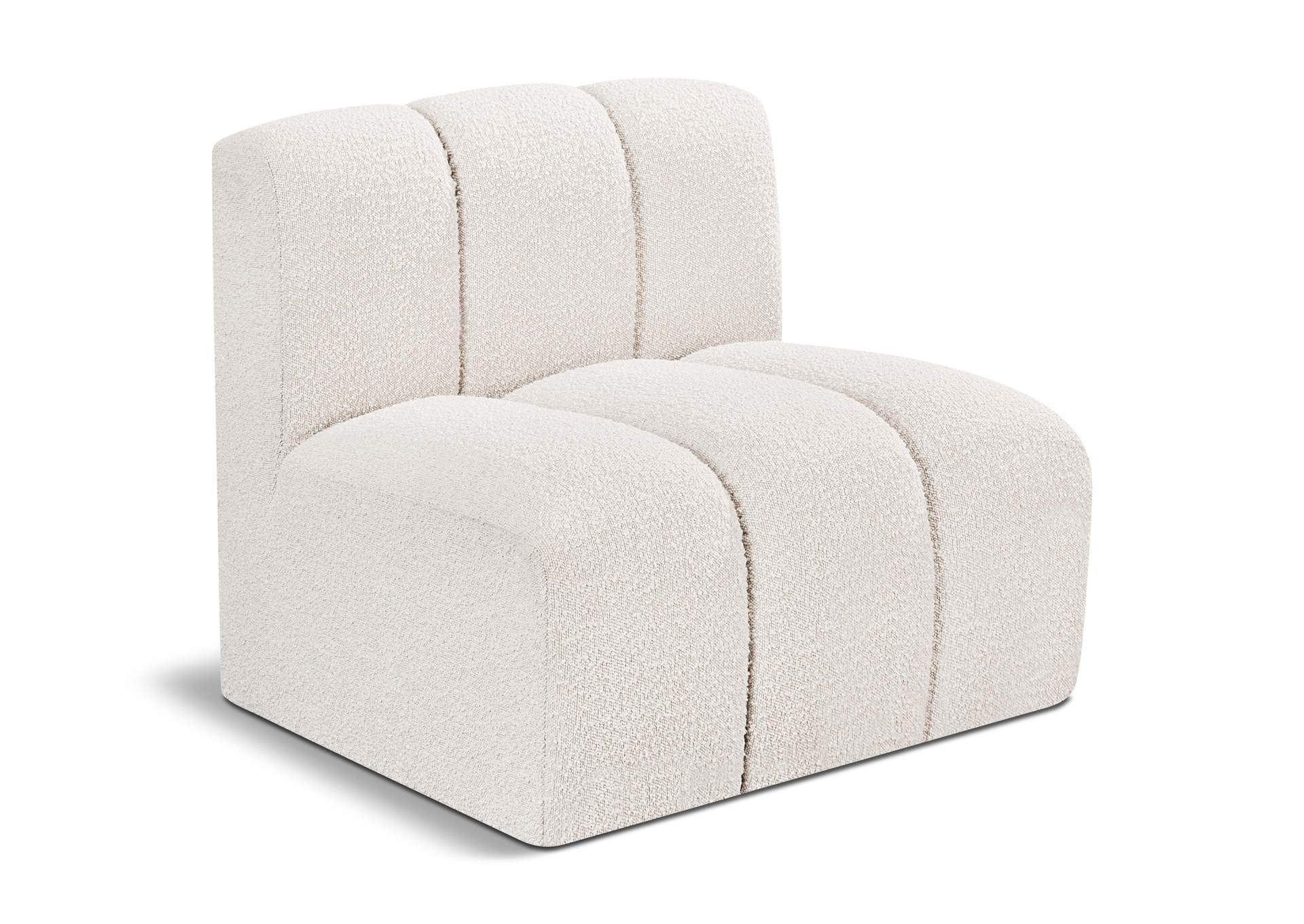 Arc Cream Boucle Fabric Straight Chair