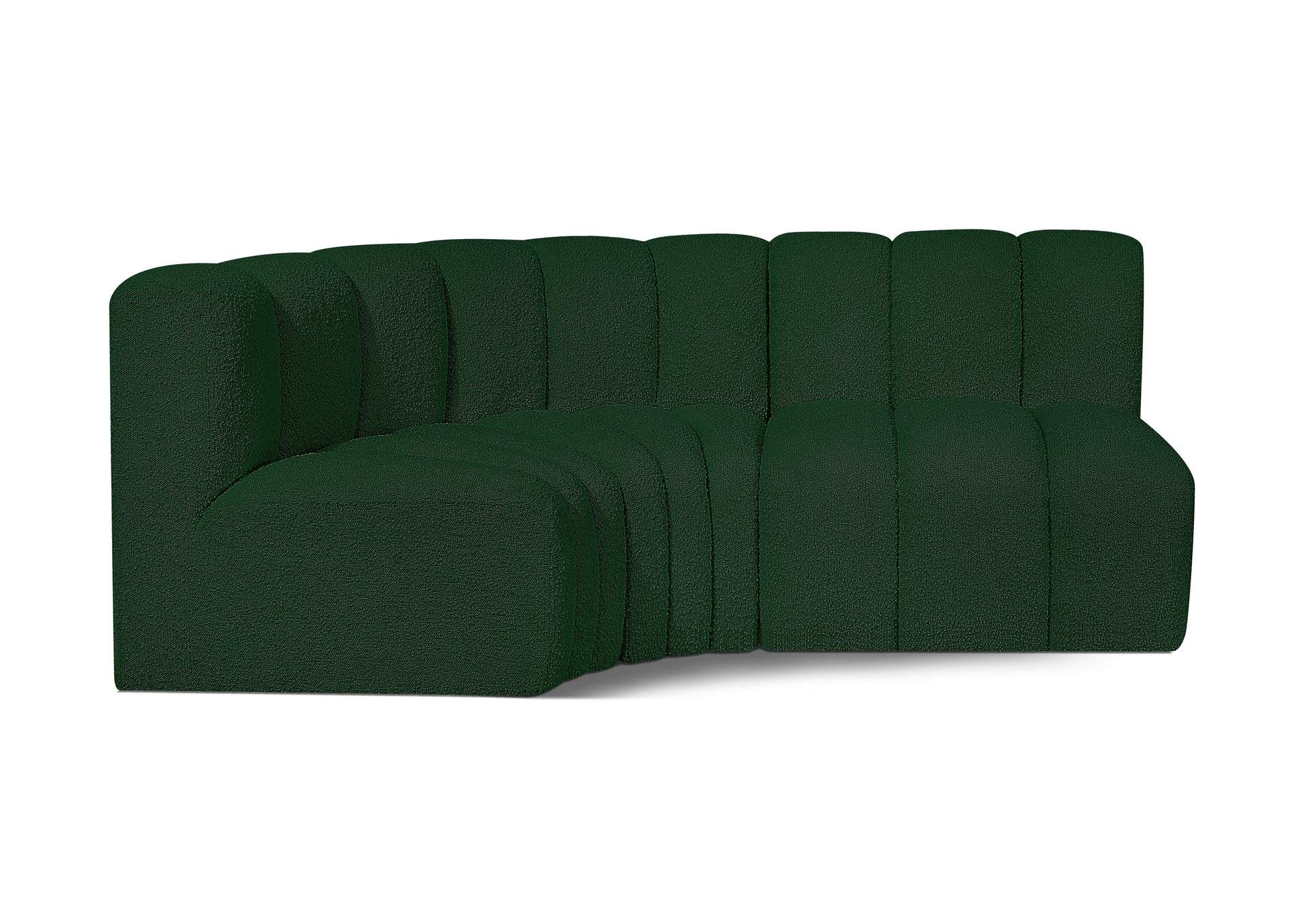 Arc Green Boucle Fabric Modular Sofa
