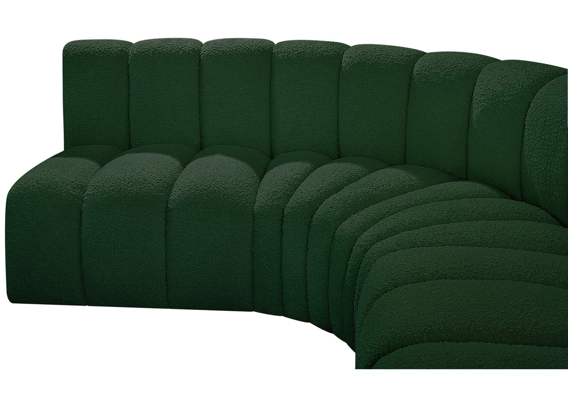 Arc Green Boucle Fabric Modular Sofa
