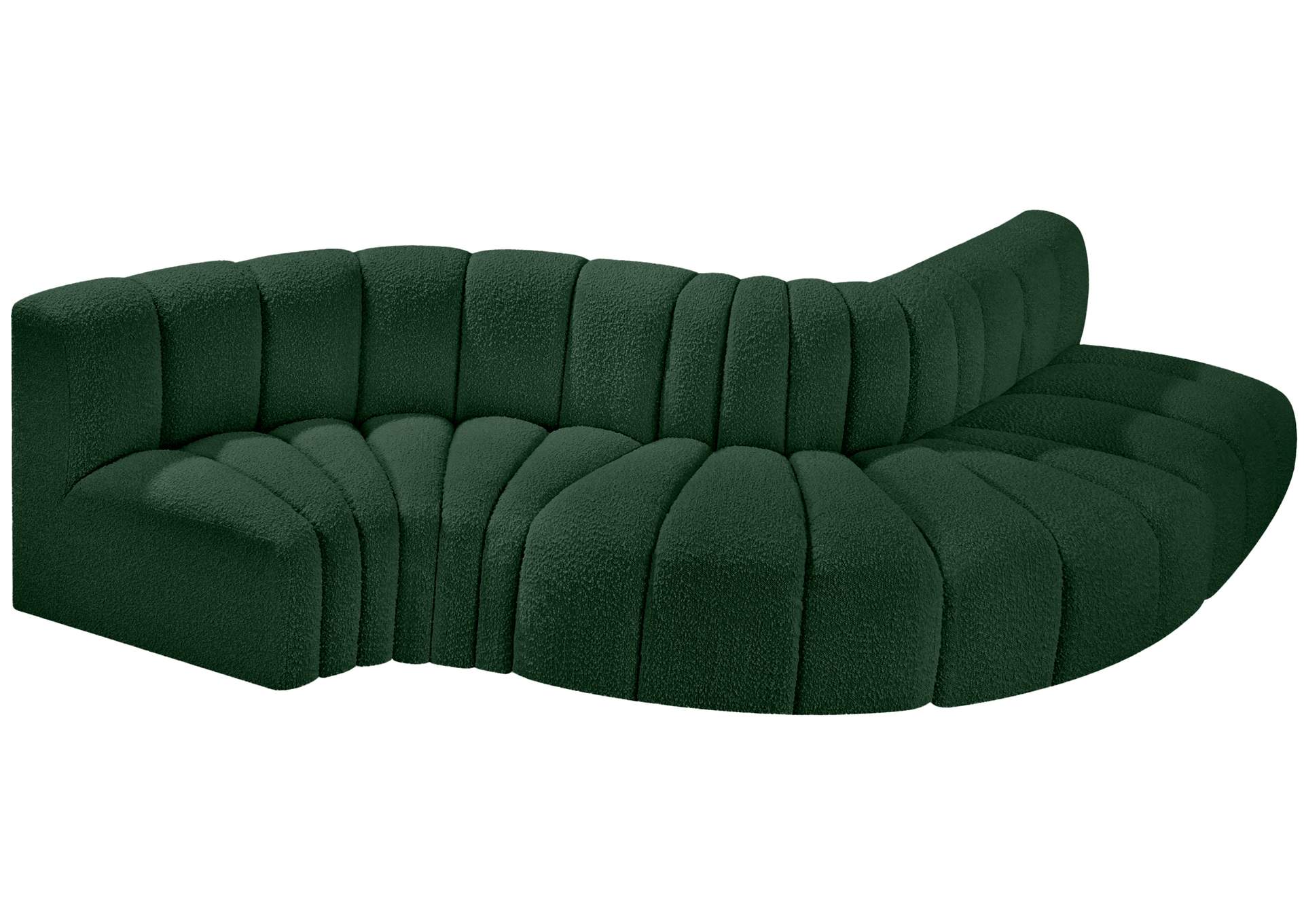 Arc Green Boucle Fabric Modular Sofa