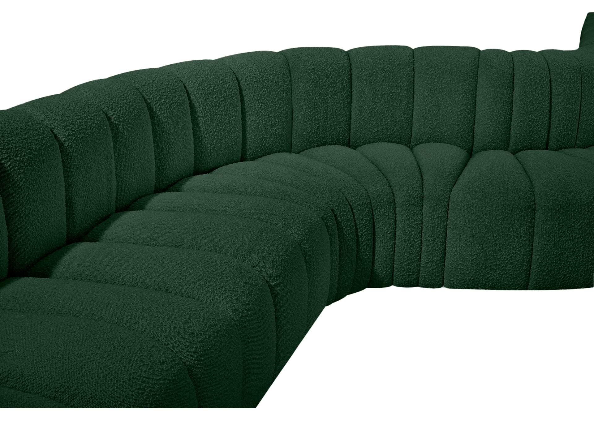 Arc Green Boucle Fabric Modular Sofa
