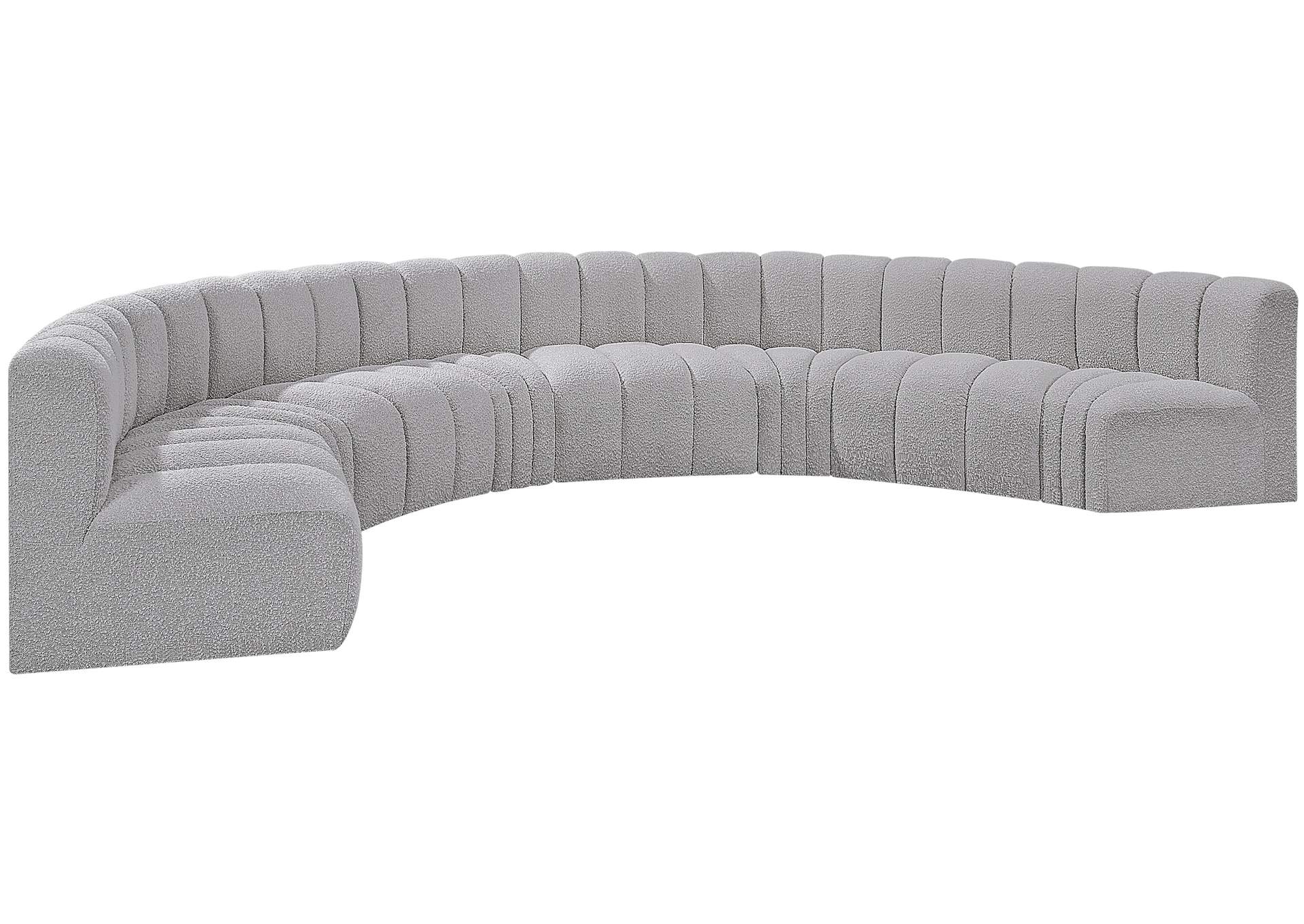Arc Grey Boucle Fabric Modular Sofa