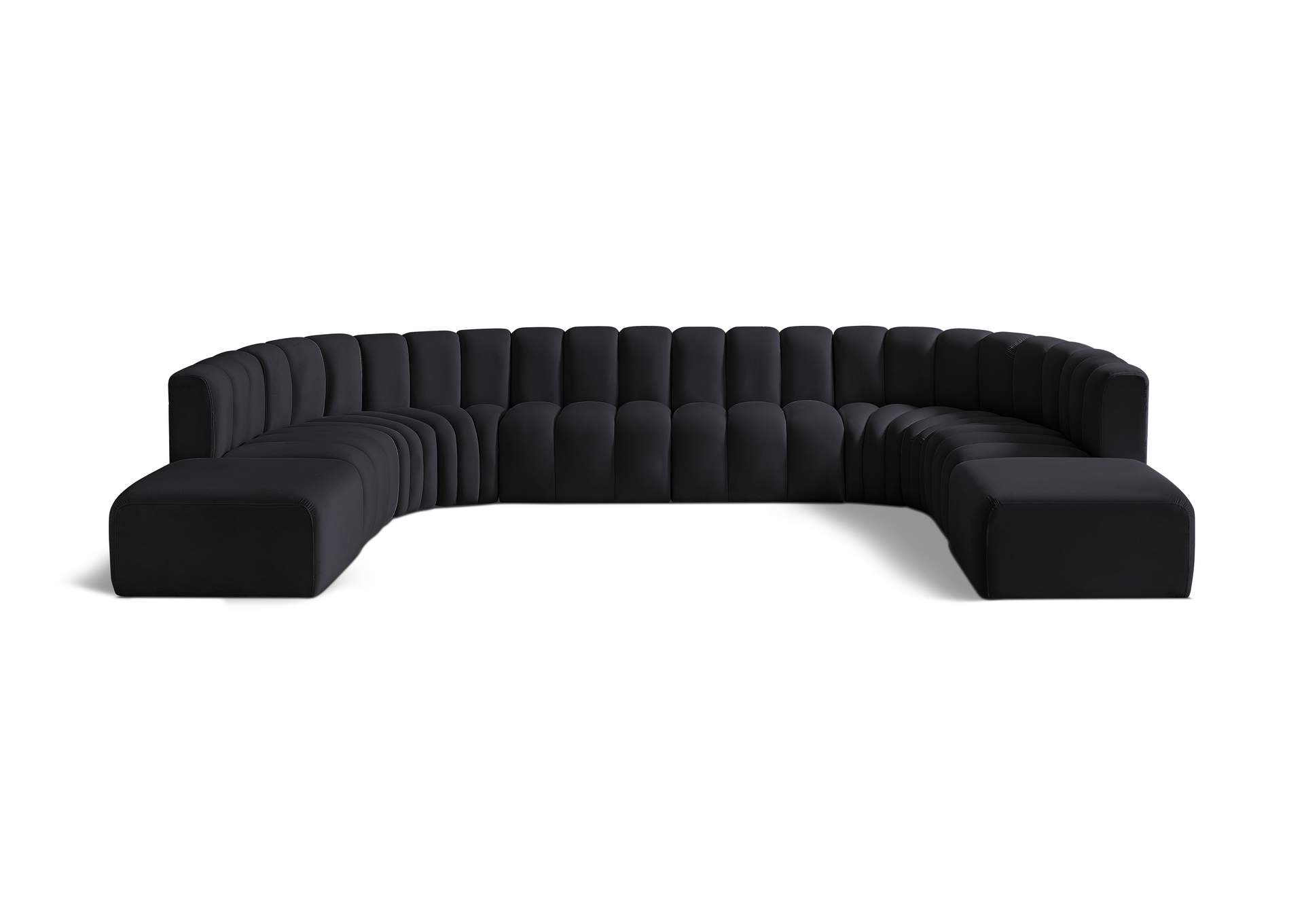 Arc Black Velvet Modular Sofa image 1