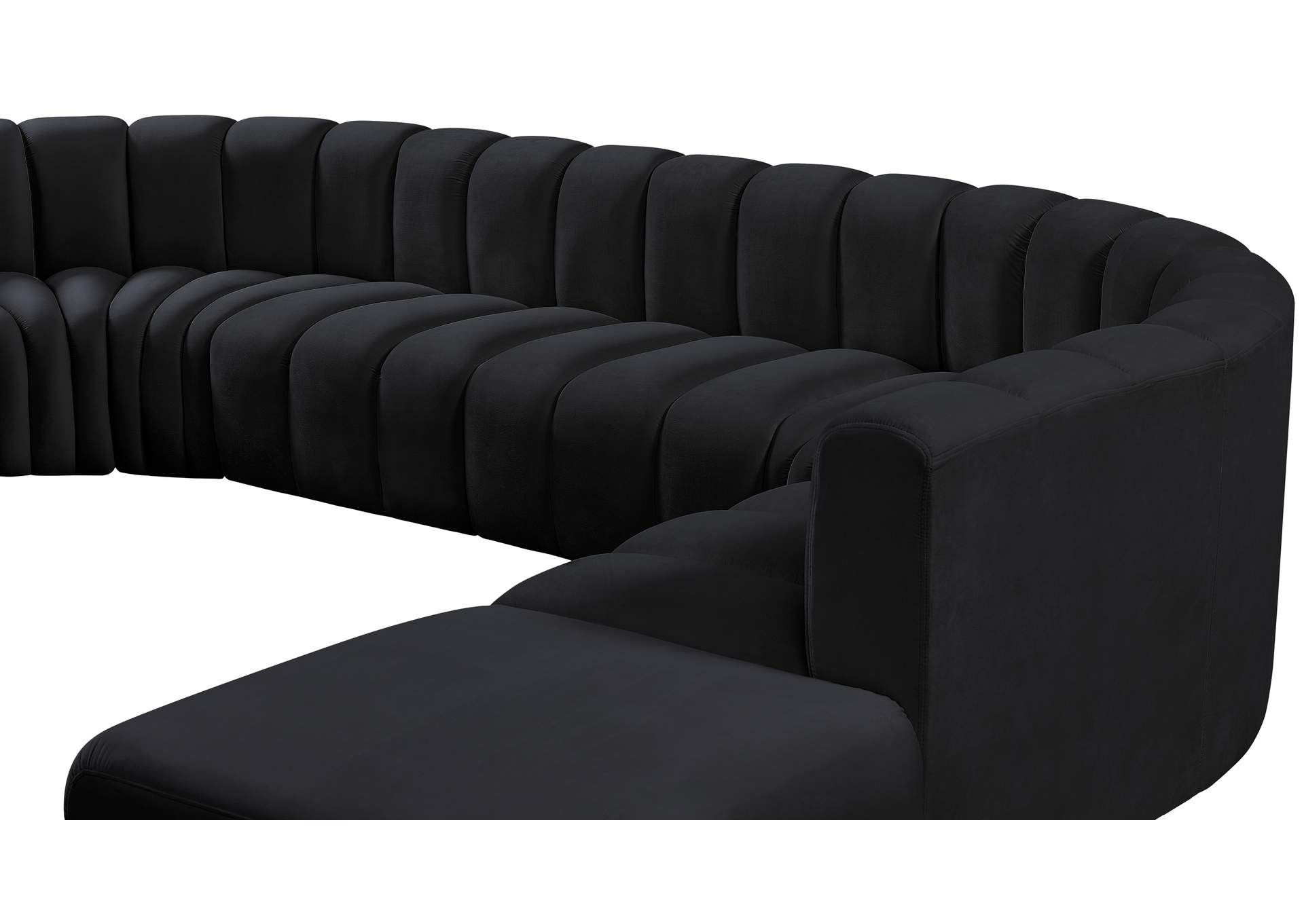 Arc Black Velvet Modular Sofa image 11