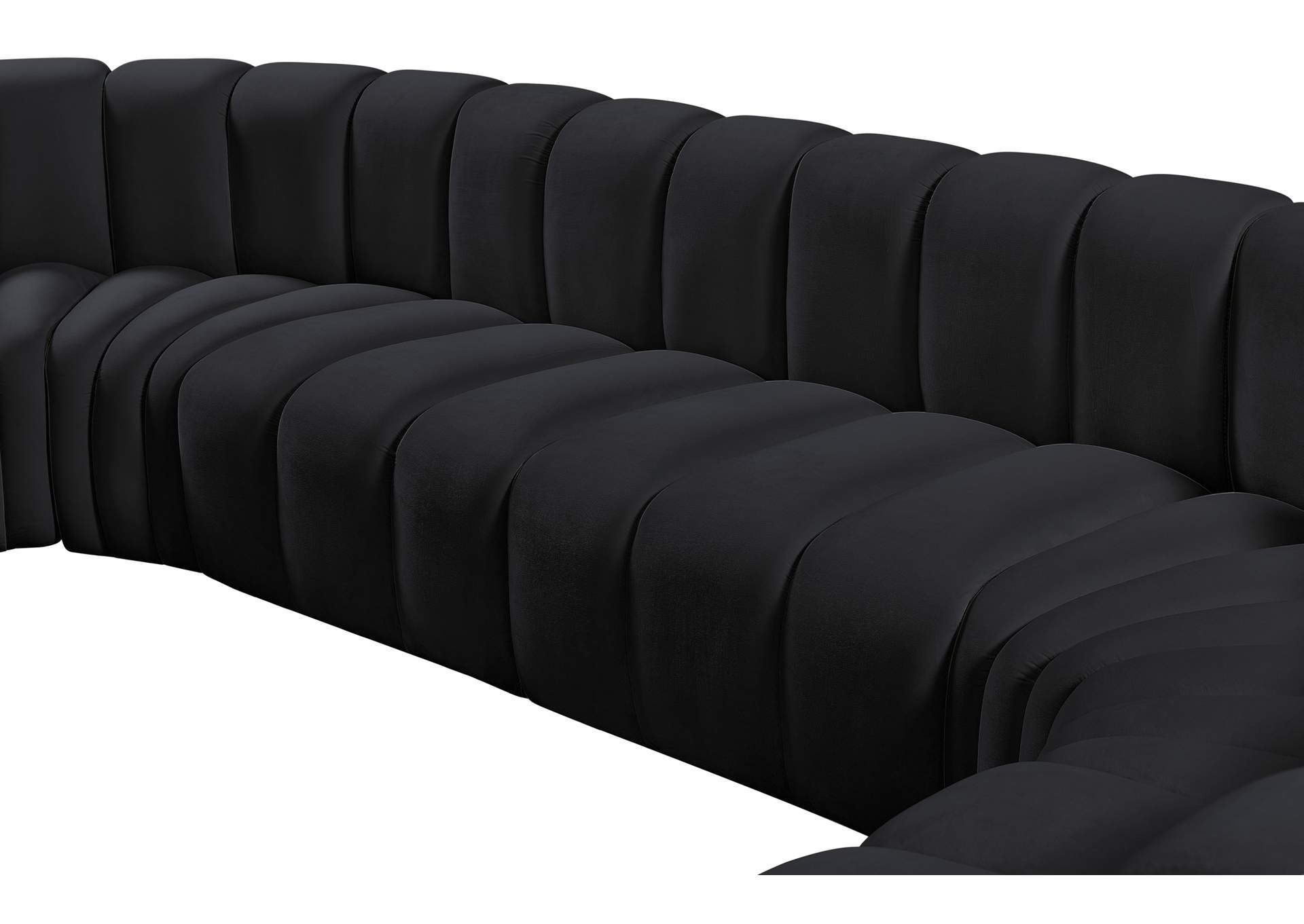 Arc Black Velvet Modular Sofa image 8