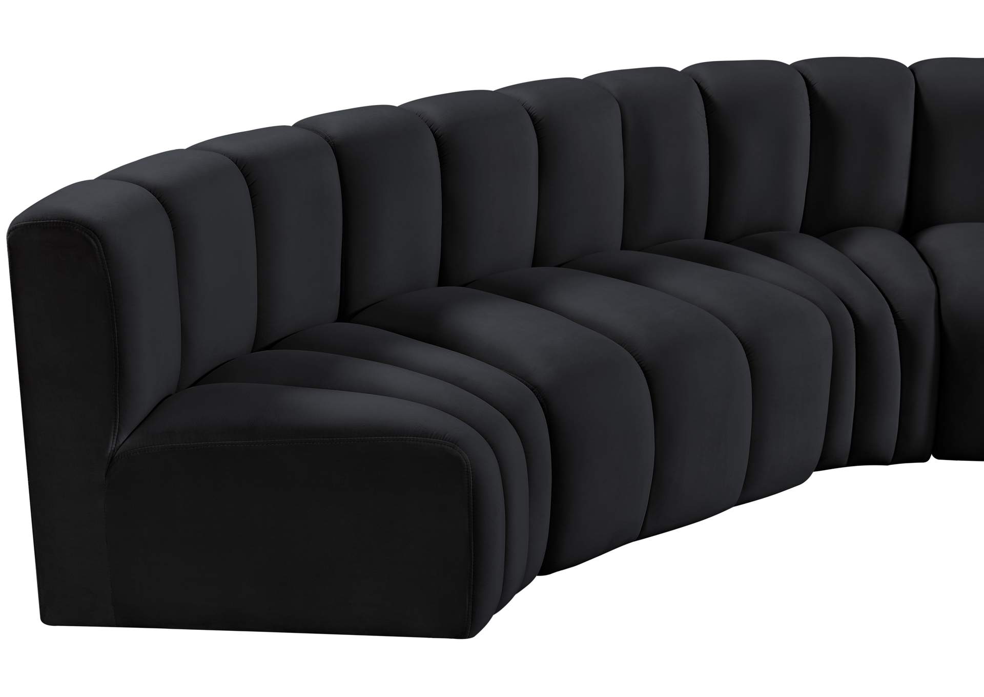 Arc Black Velvet Modular Sofa image 7