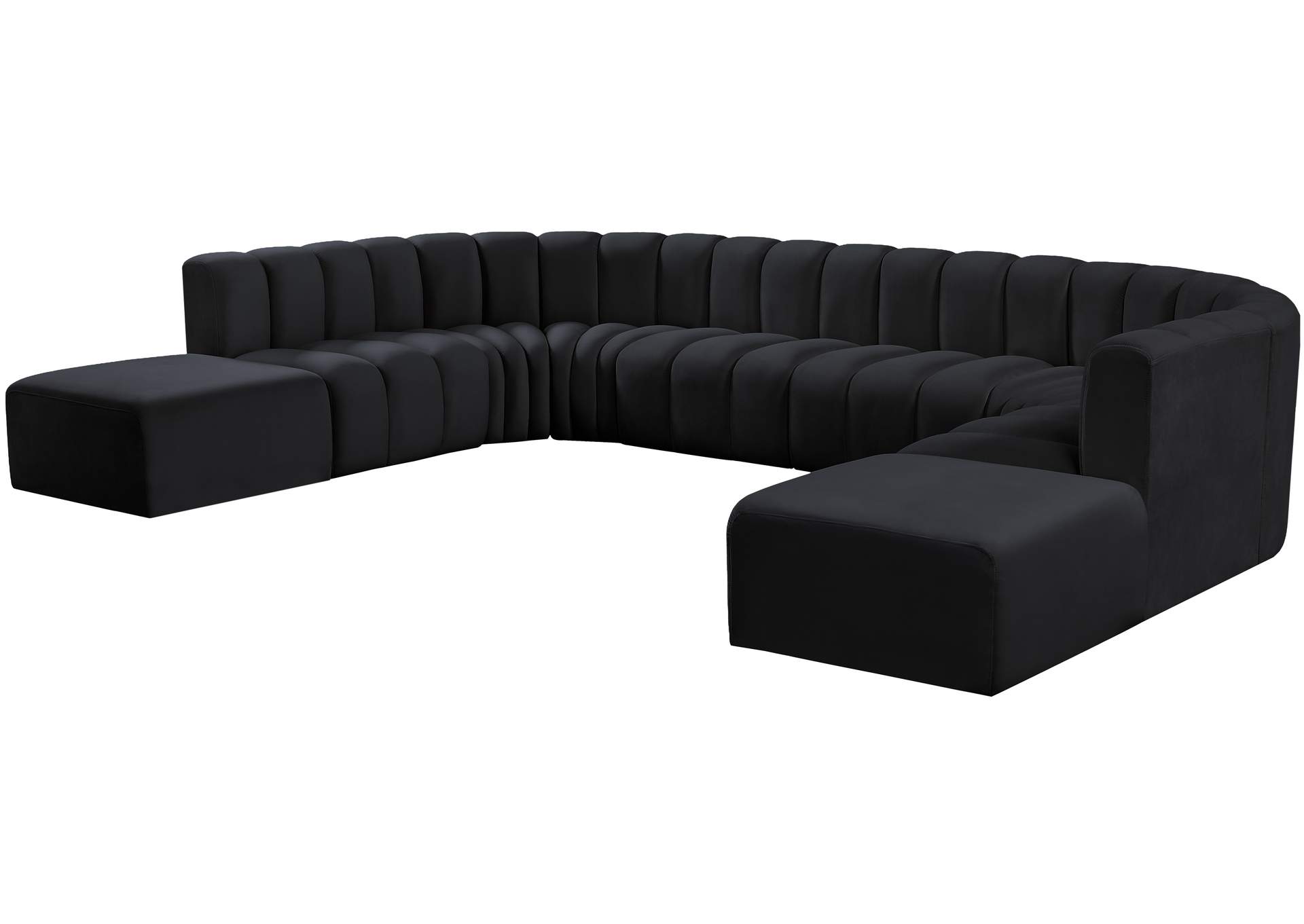 Arc Black Velvet Modular Sofa image 15