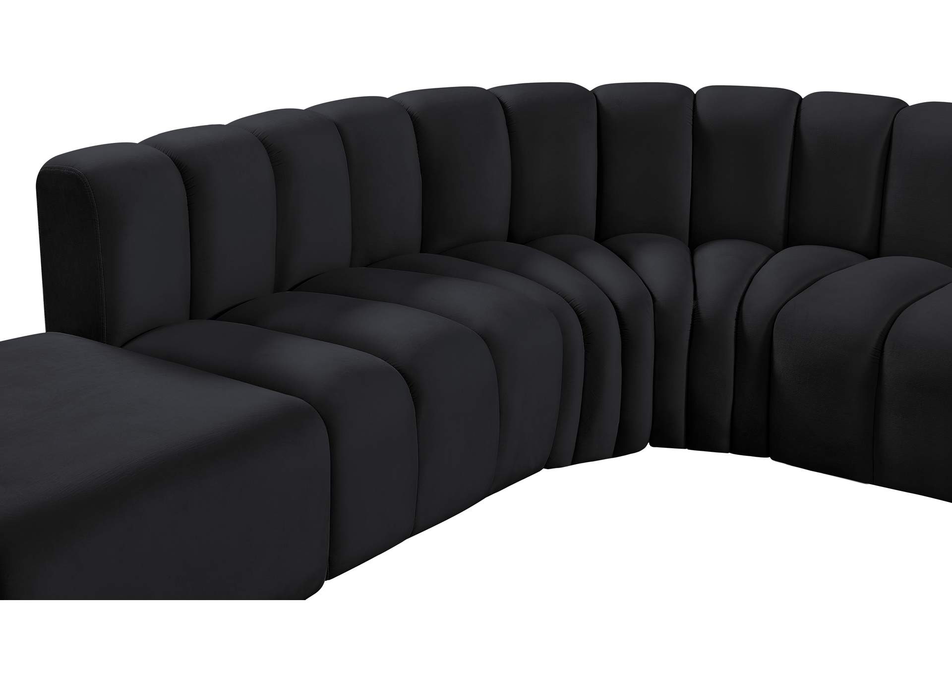 Arc Black Velvet Modular Sofa image 13