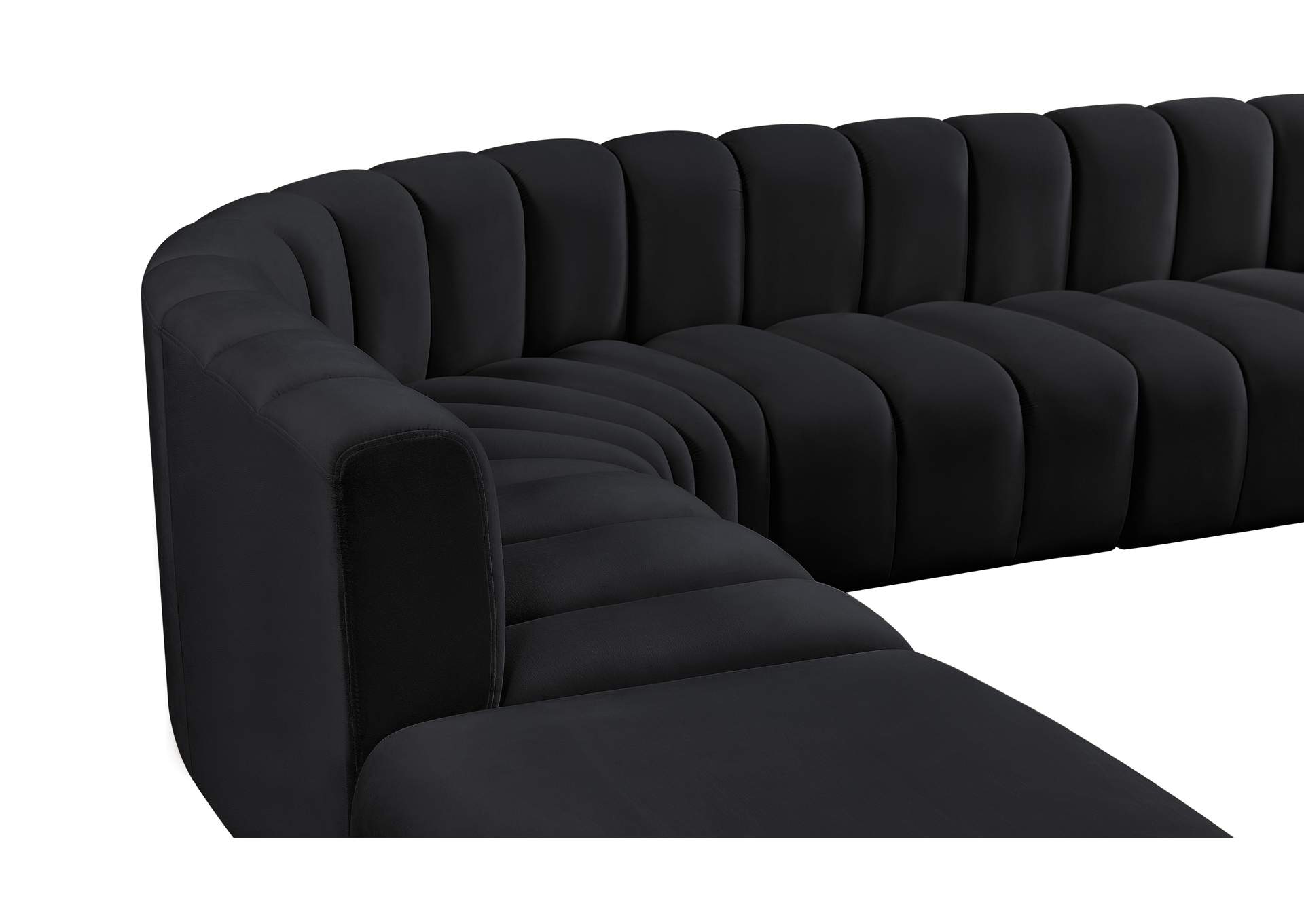 Arc Black Velvet Modular Sofa image 12