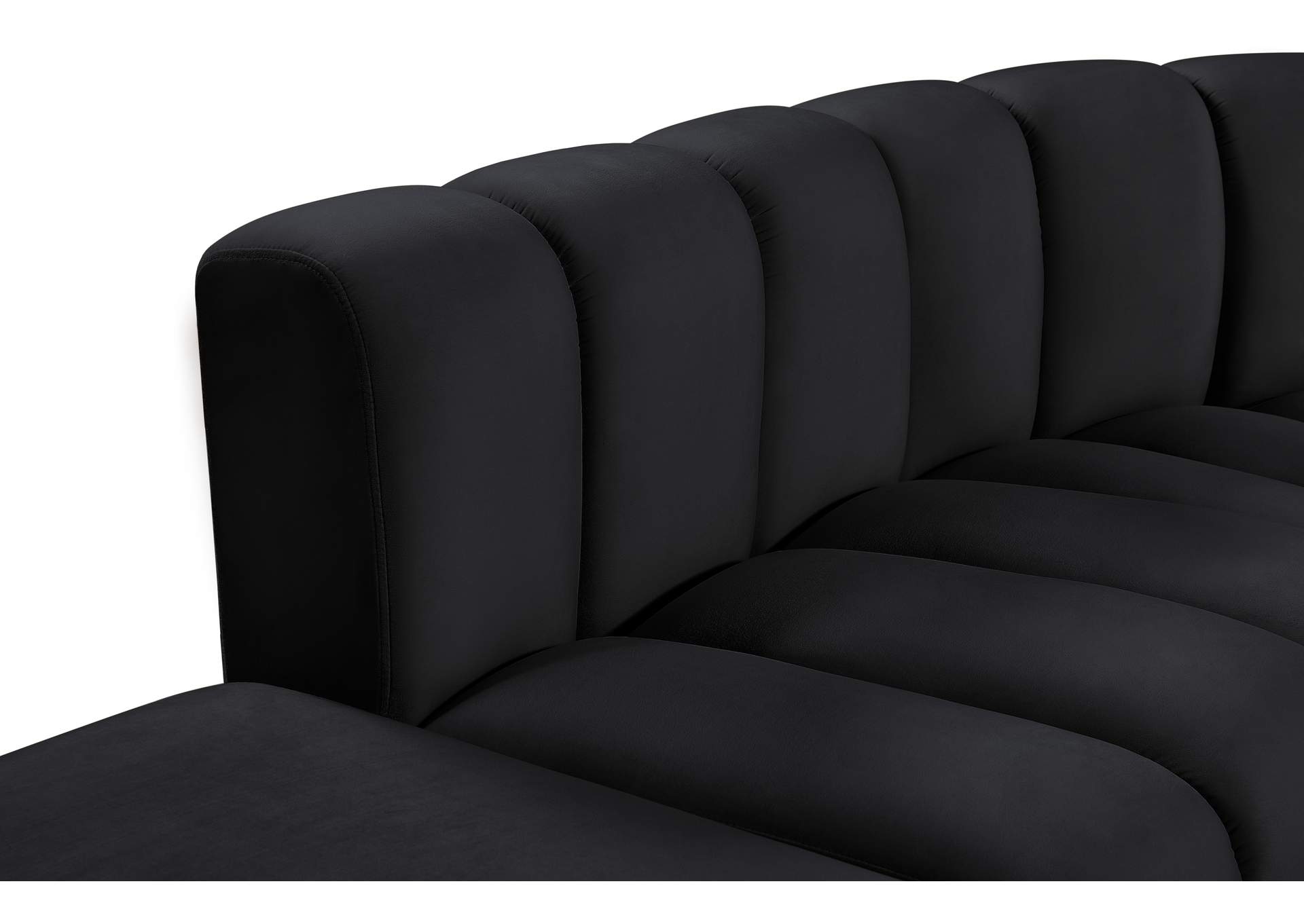 Arc Black Velvet Modular Sofa image 3