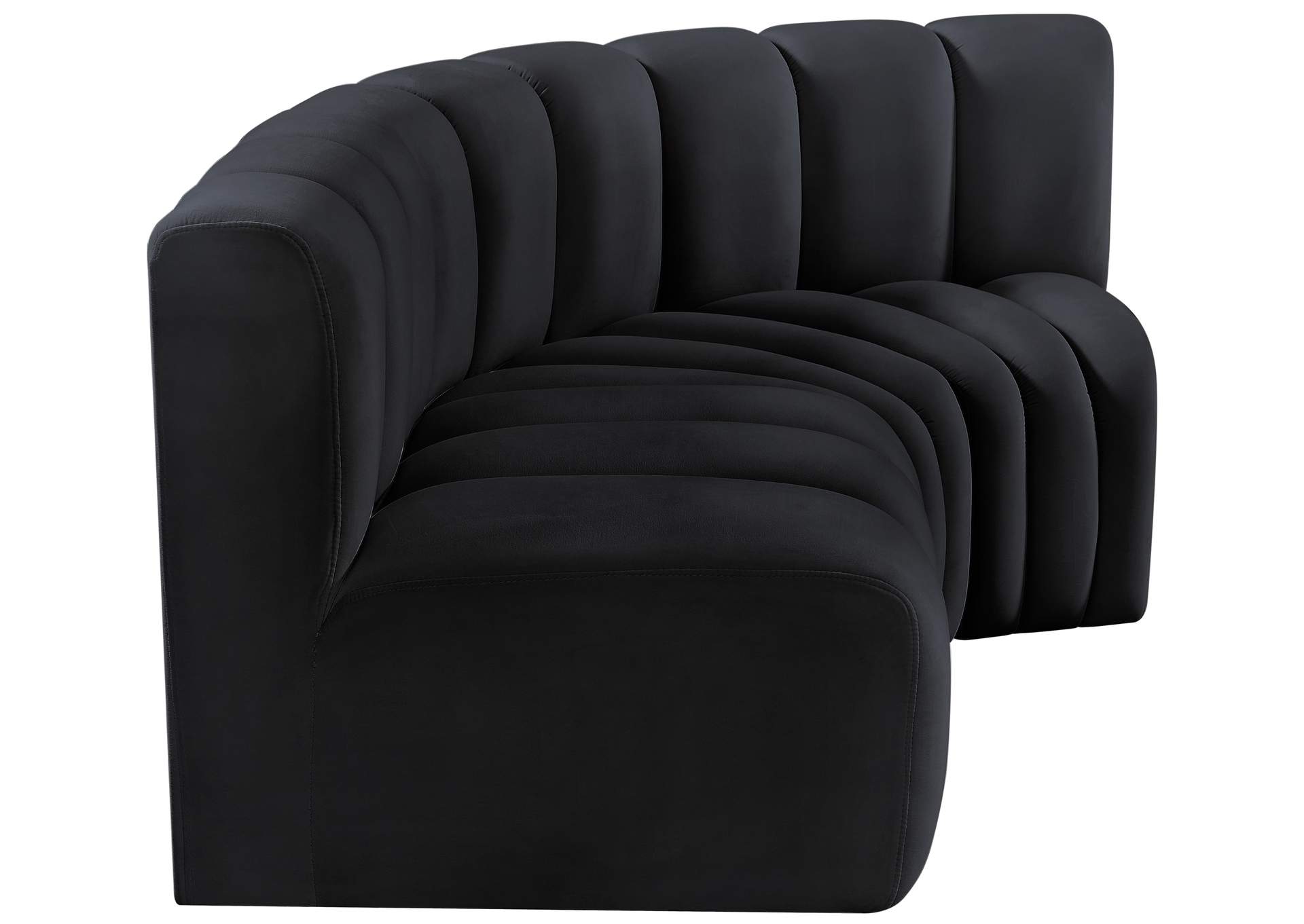 Arc Black Velvet Modular Sofa