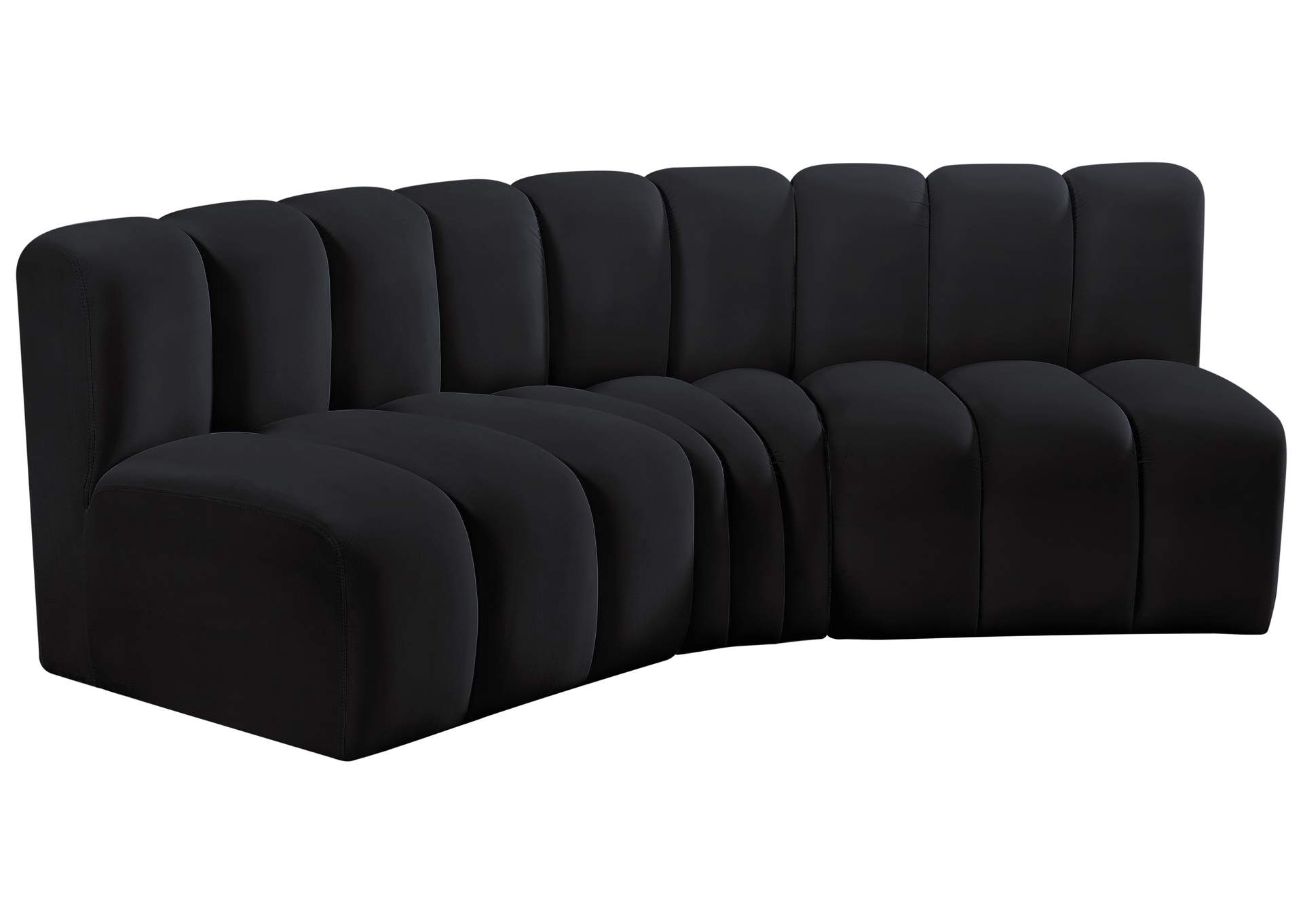 Arc Black Velvet Modular Sofa