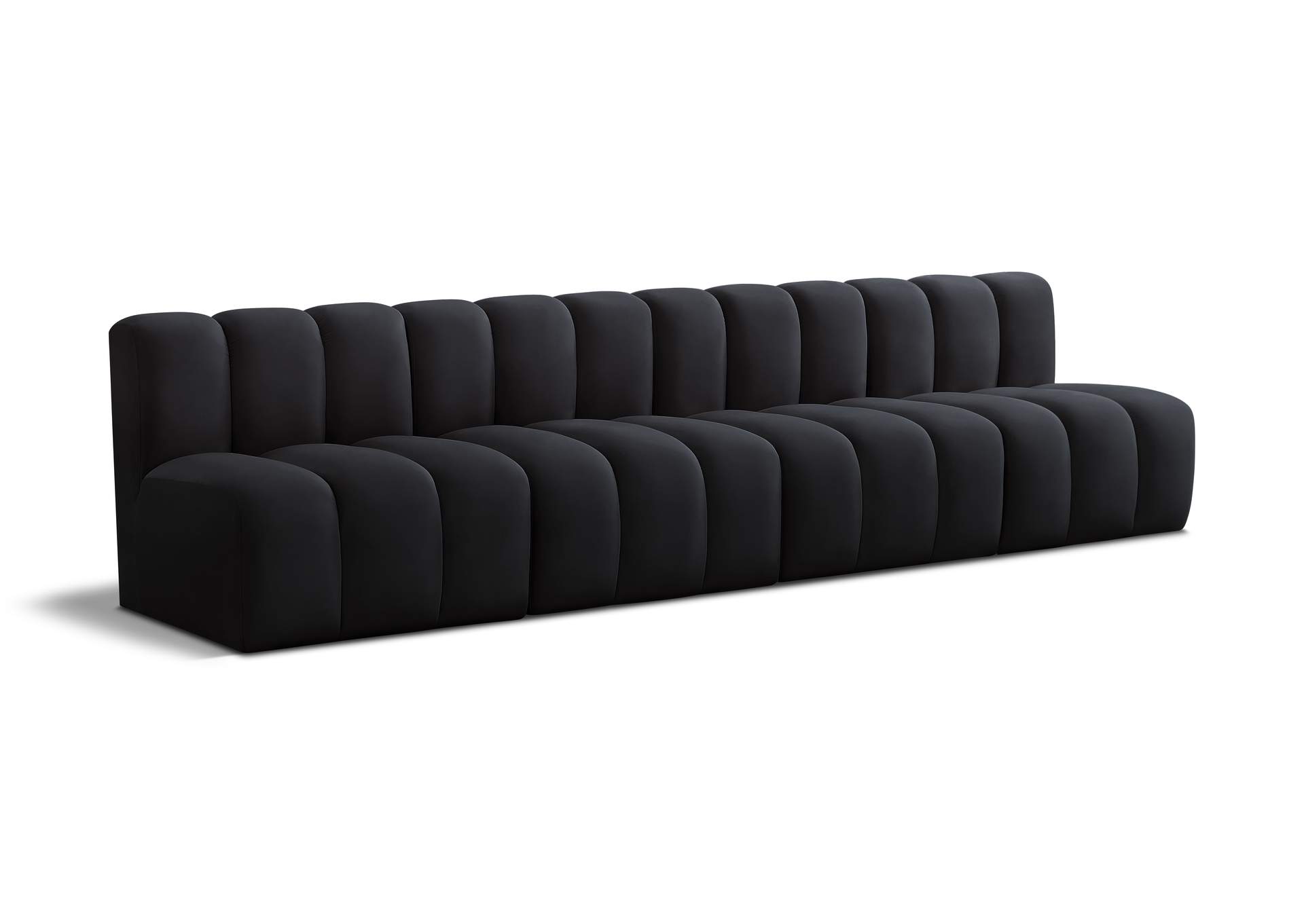 Arc Black Velvet Modular Sofa