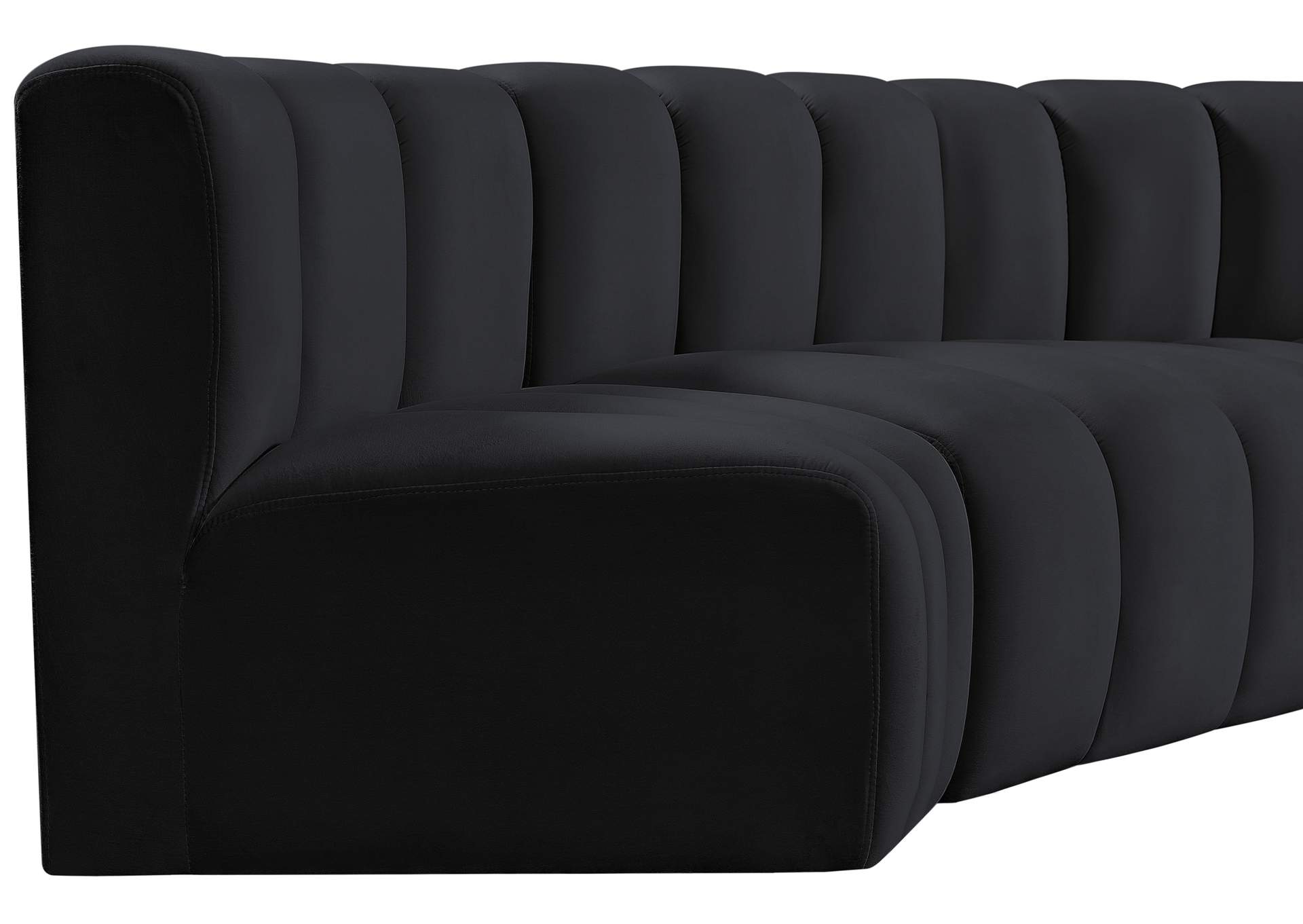Arc Black Velvet Modular Sofa