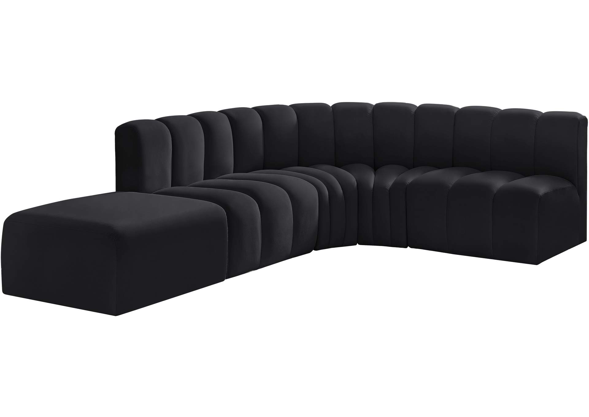 Arc Black Velvet Modular Sofa