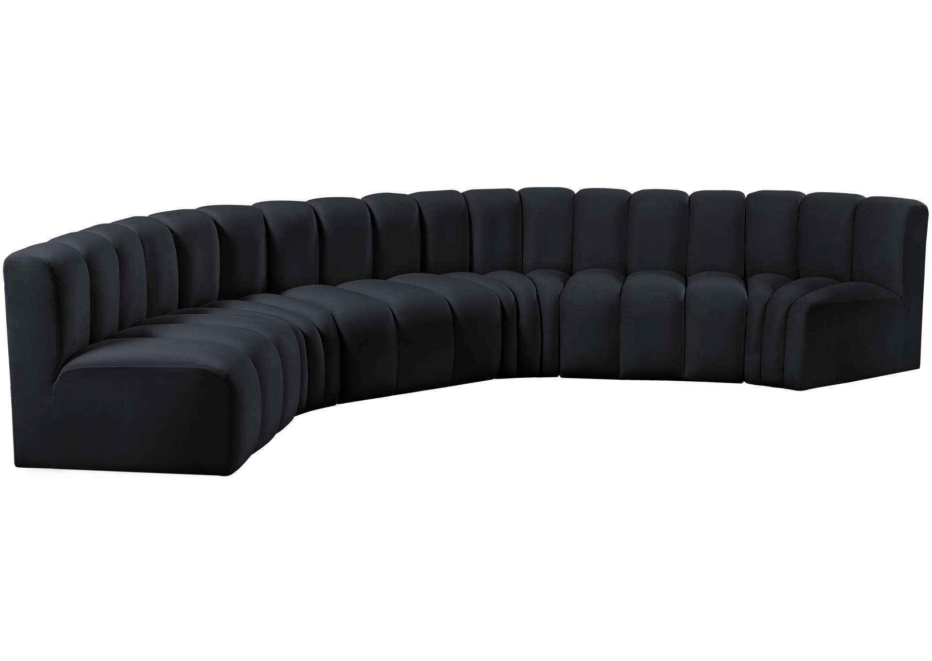 Arc Black Velvet Modular Sofa