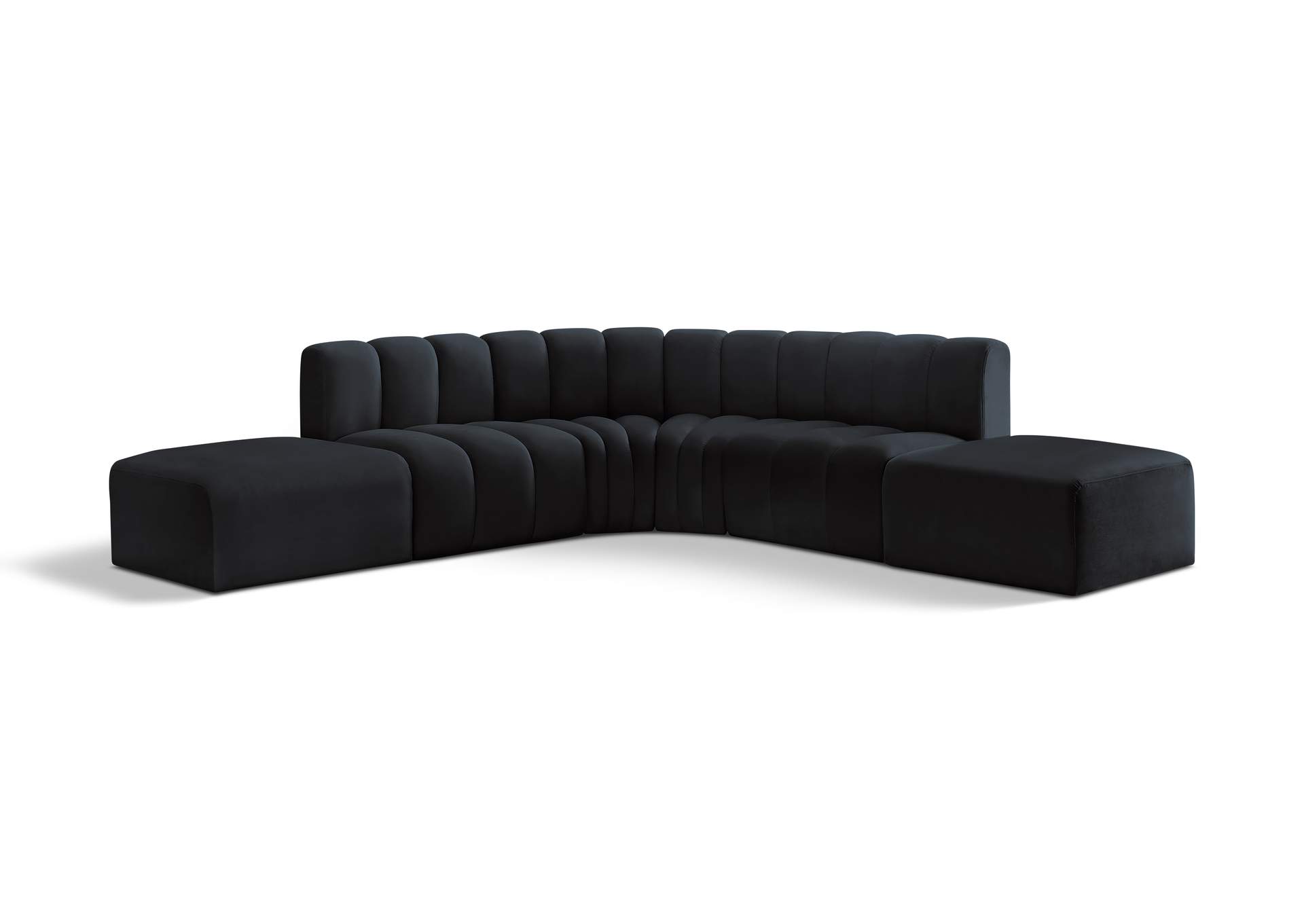 Arc Black Velvet Modular Sofa