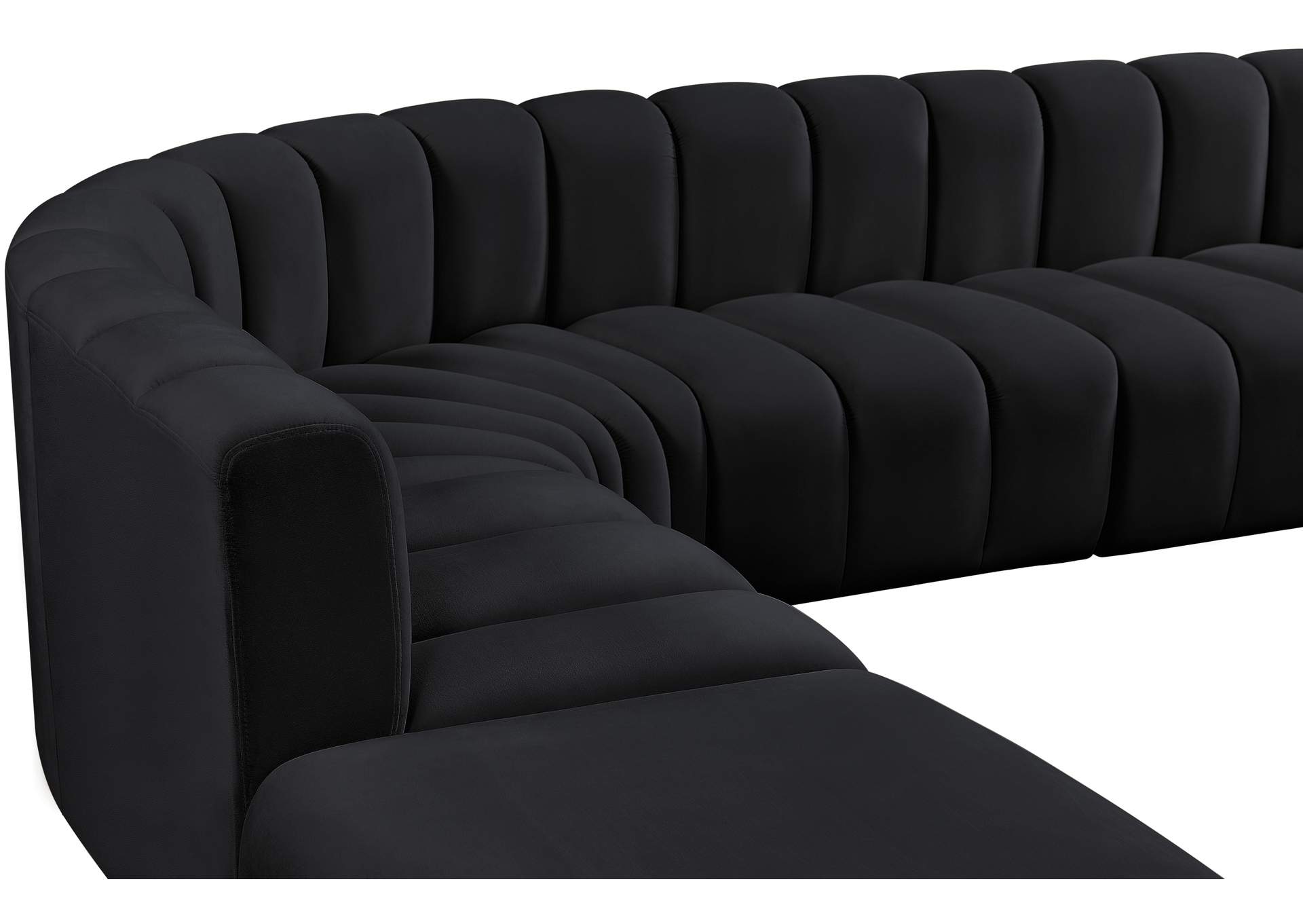 Arc Black Velvet Modular Sofa