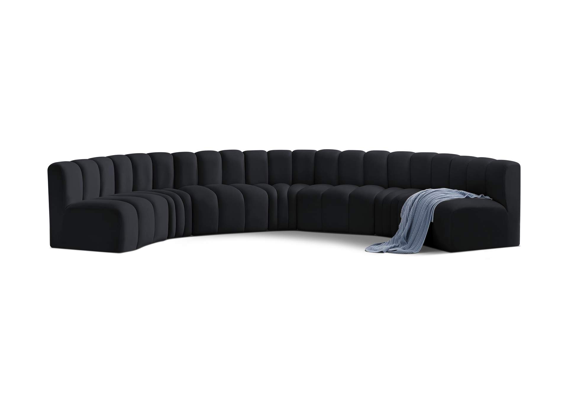 Arc Black Velvet Modular Sofa