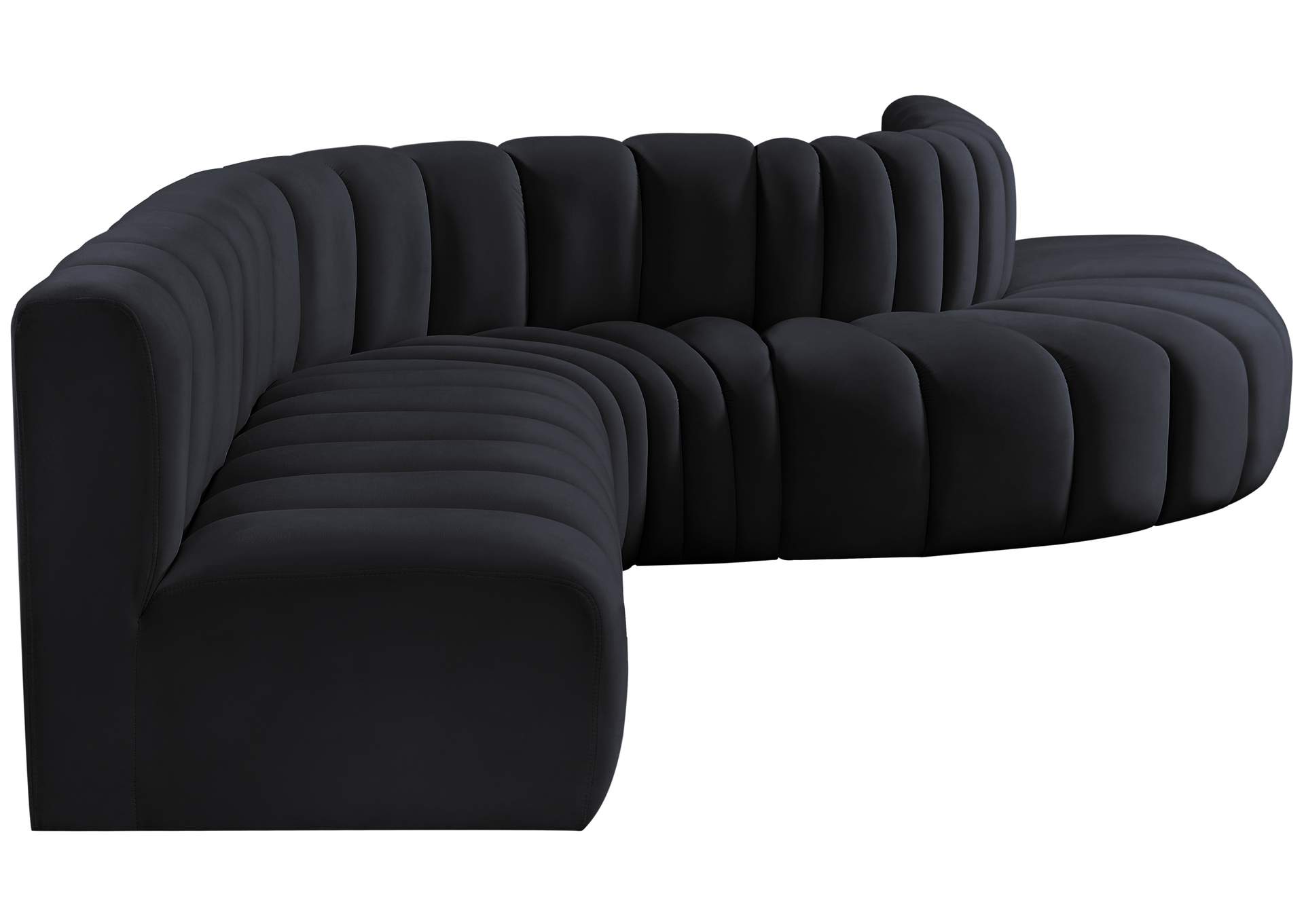 Arc Black Velvet Modular Sofa