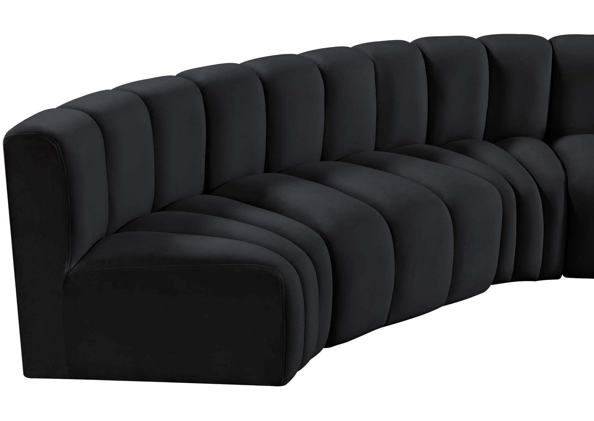 Arc Black Velvet Modular Sofa