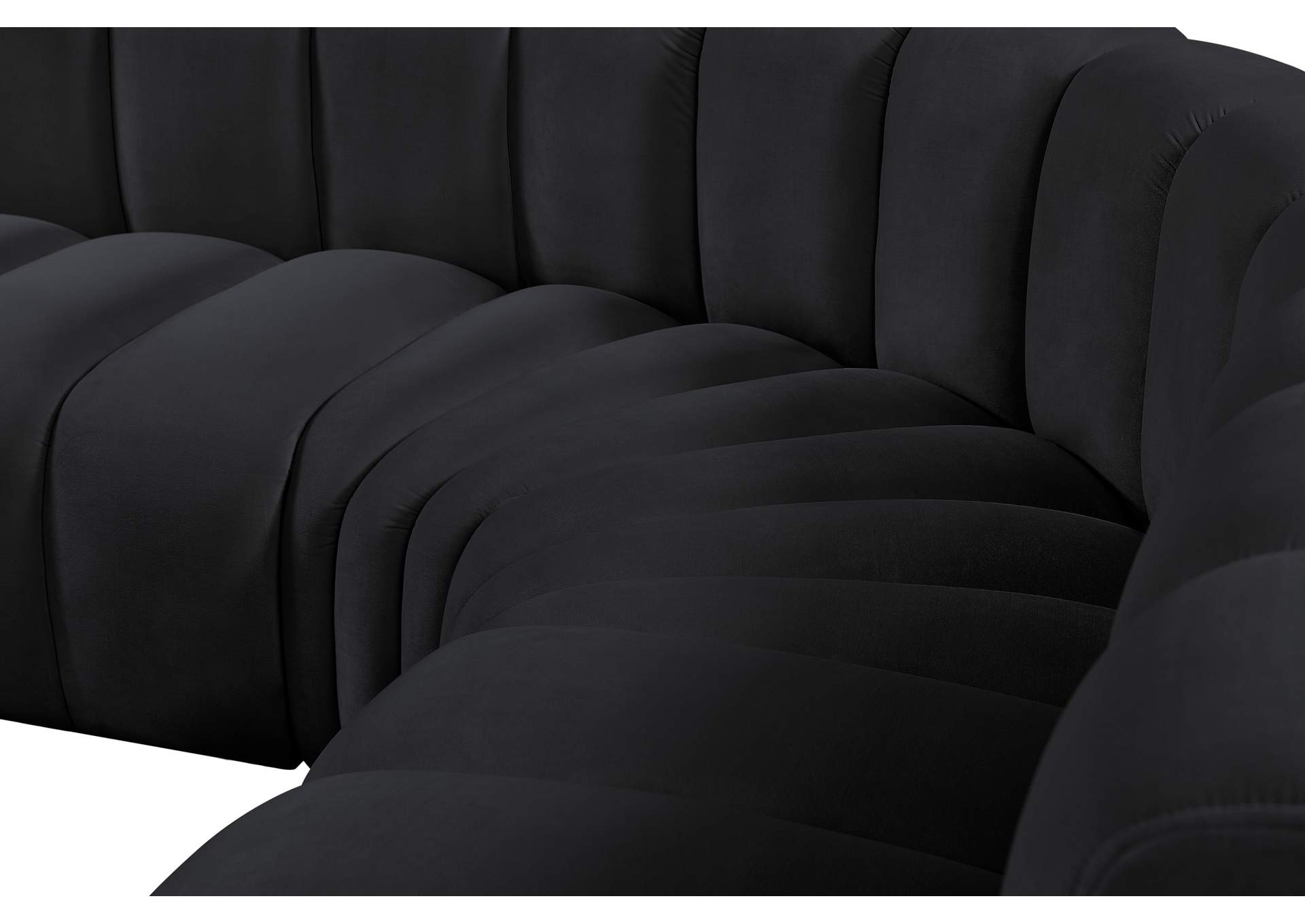 Arc Black Velvet Modular Sofa