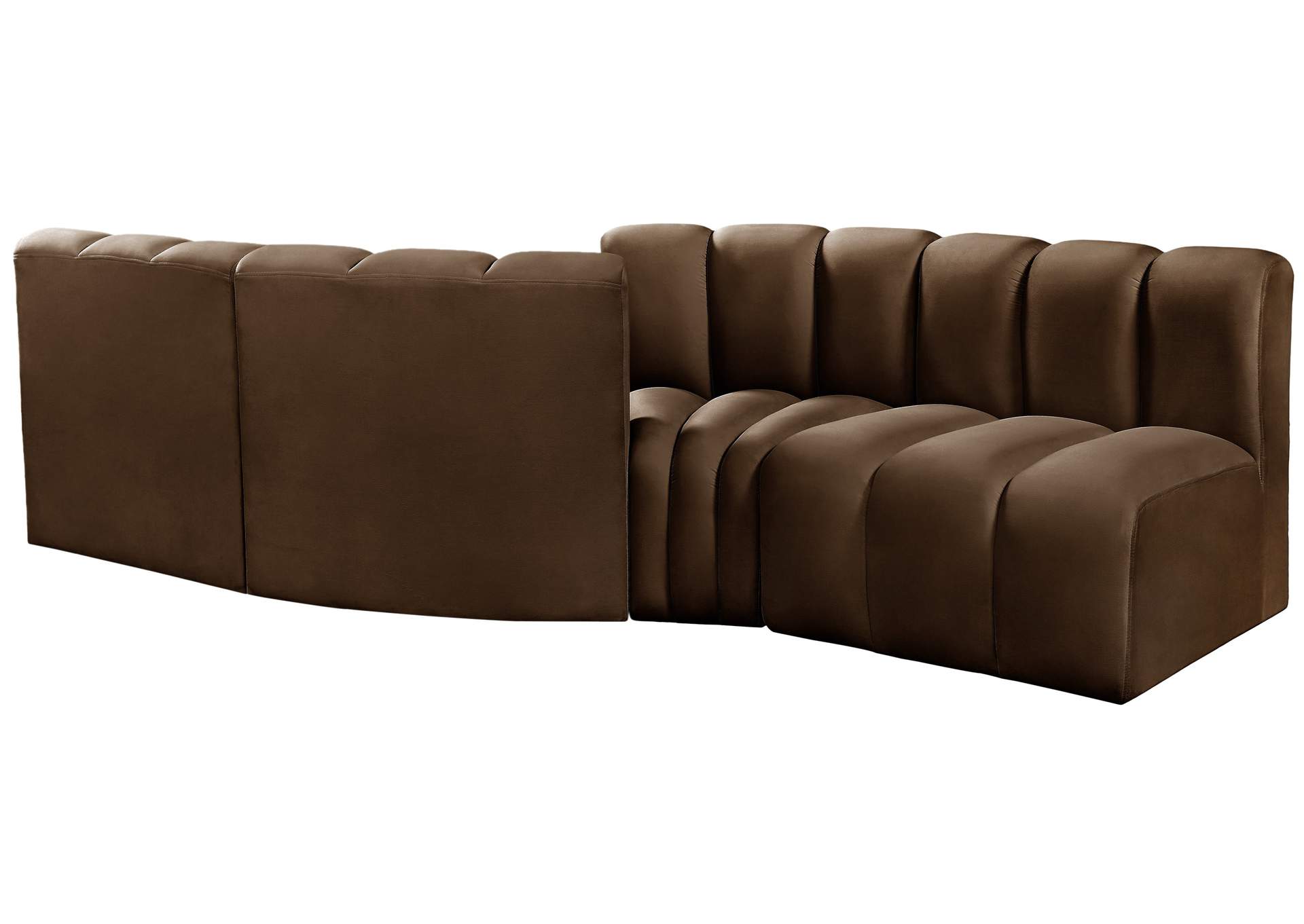Arc Brown Velvet Modular Sofa