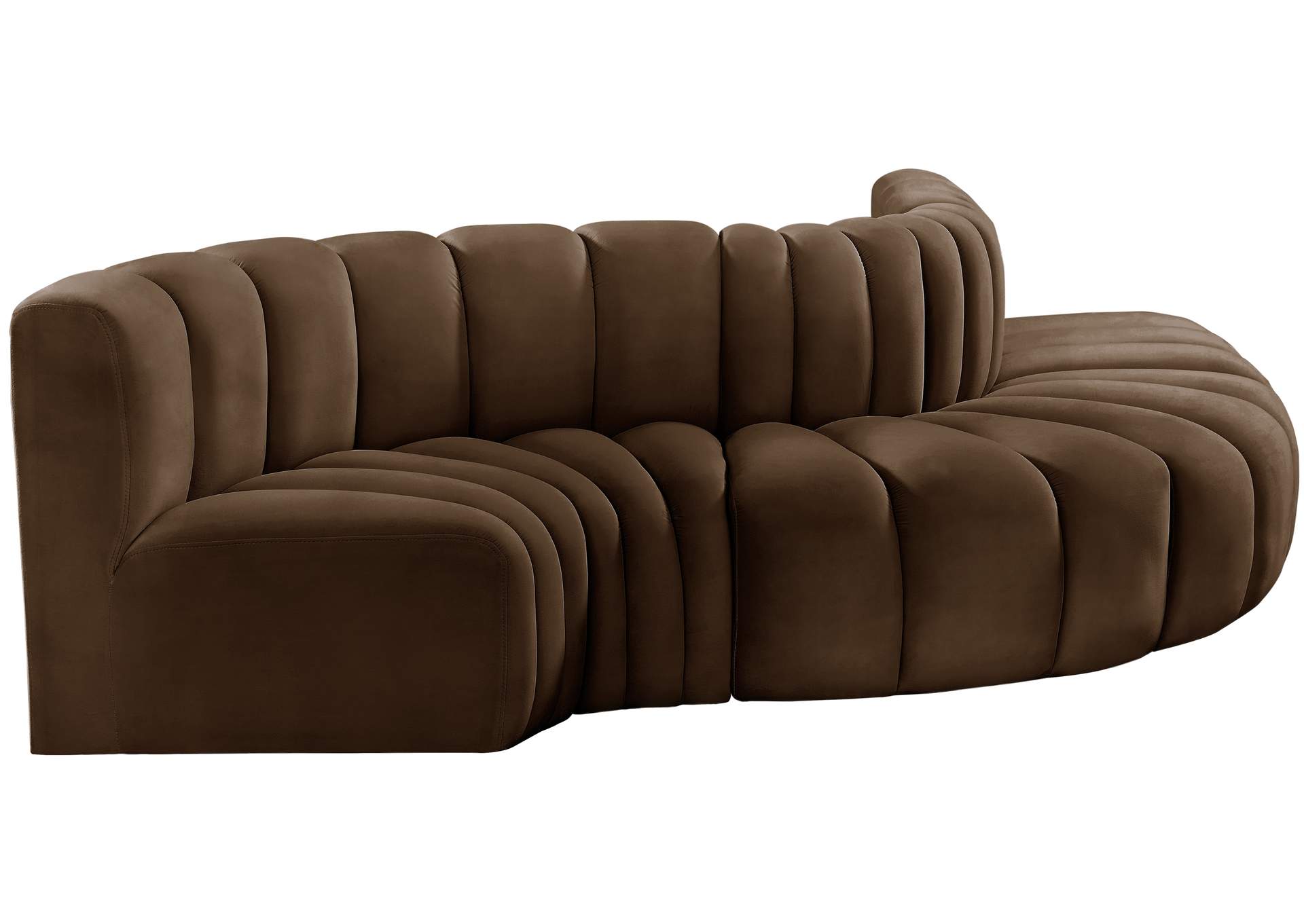 Arc Brown Velvet Modular Sofa