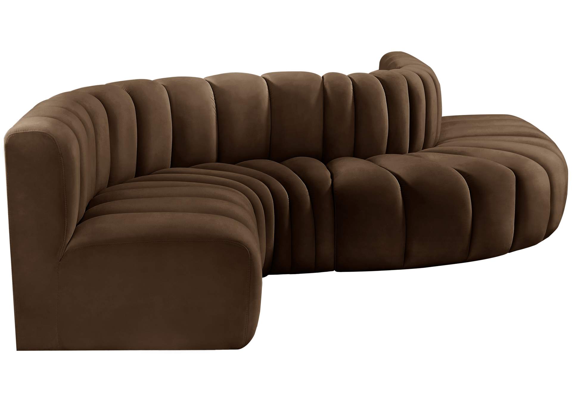 Arc Brown Velvet Modular Sofa