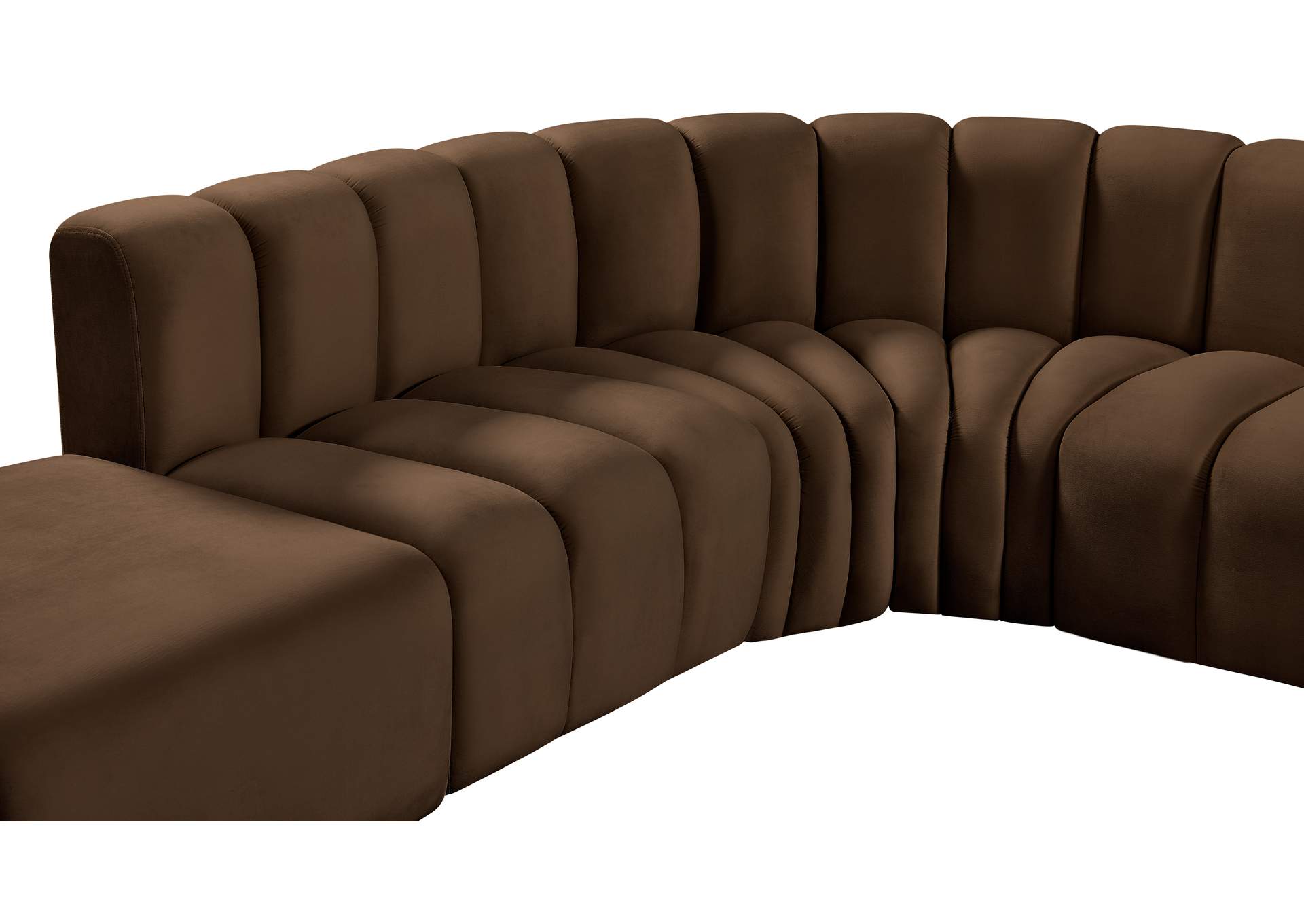 Arc Brown Velvet Modular Sofa