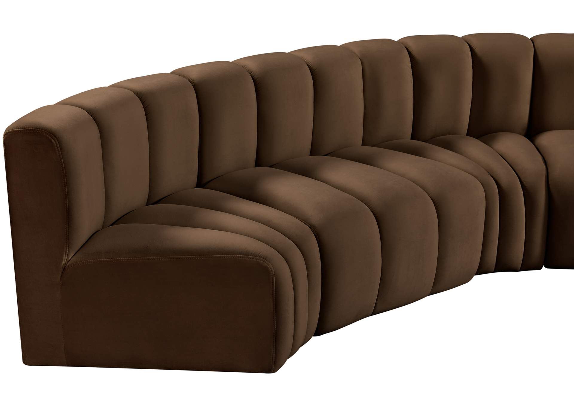 Arc Brown Velvet Modular Sofa