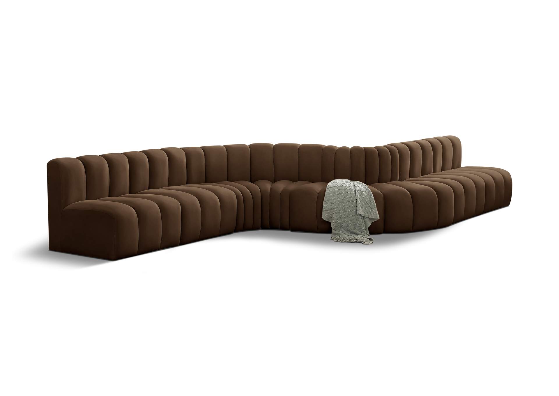Arc Brown Velvet Modular Sofa