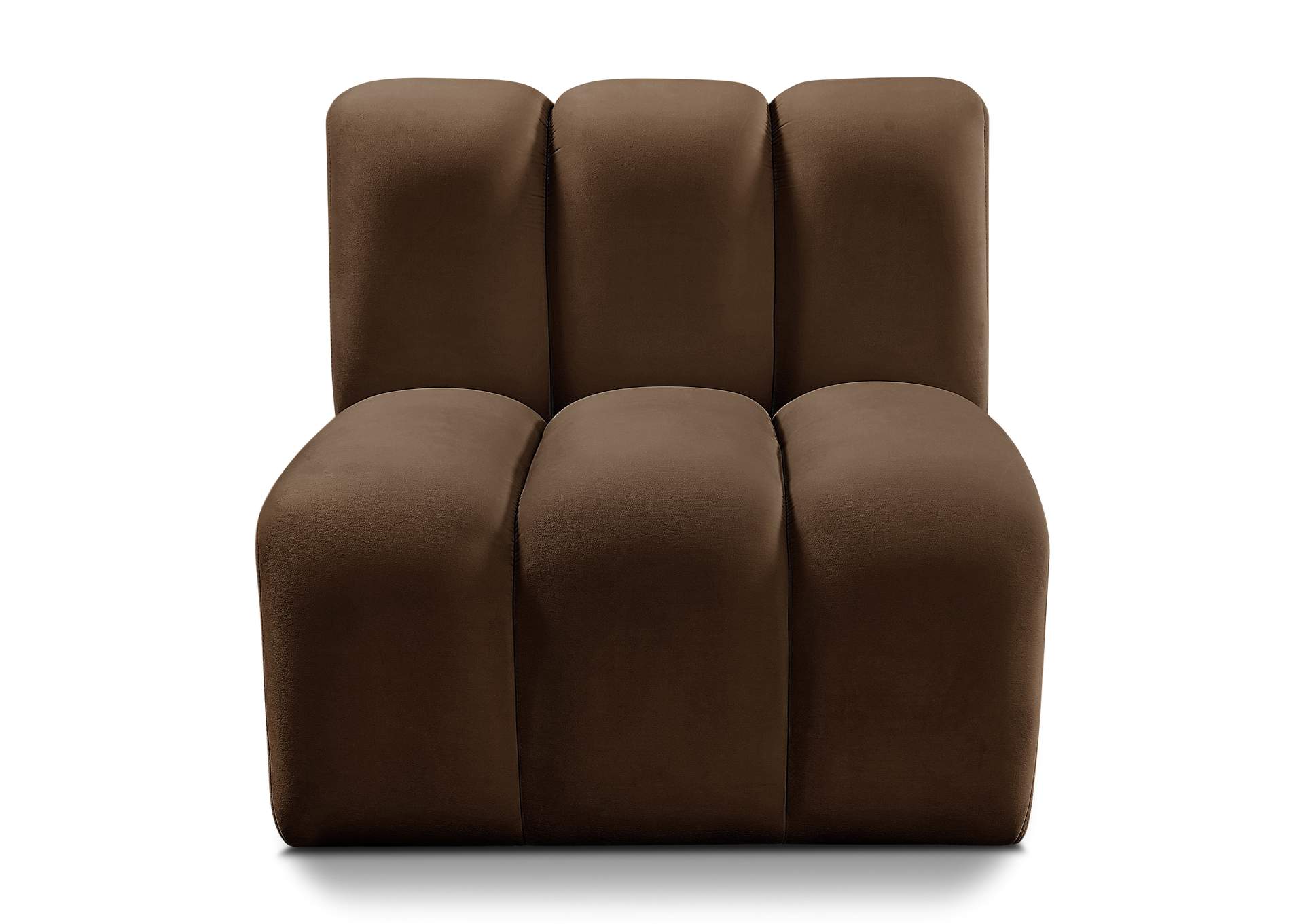 Arc Brown Velvet Straight Chair