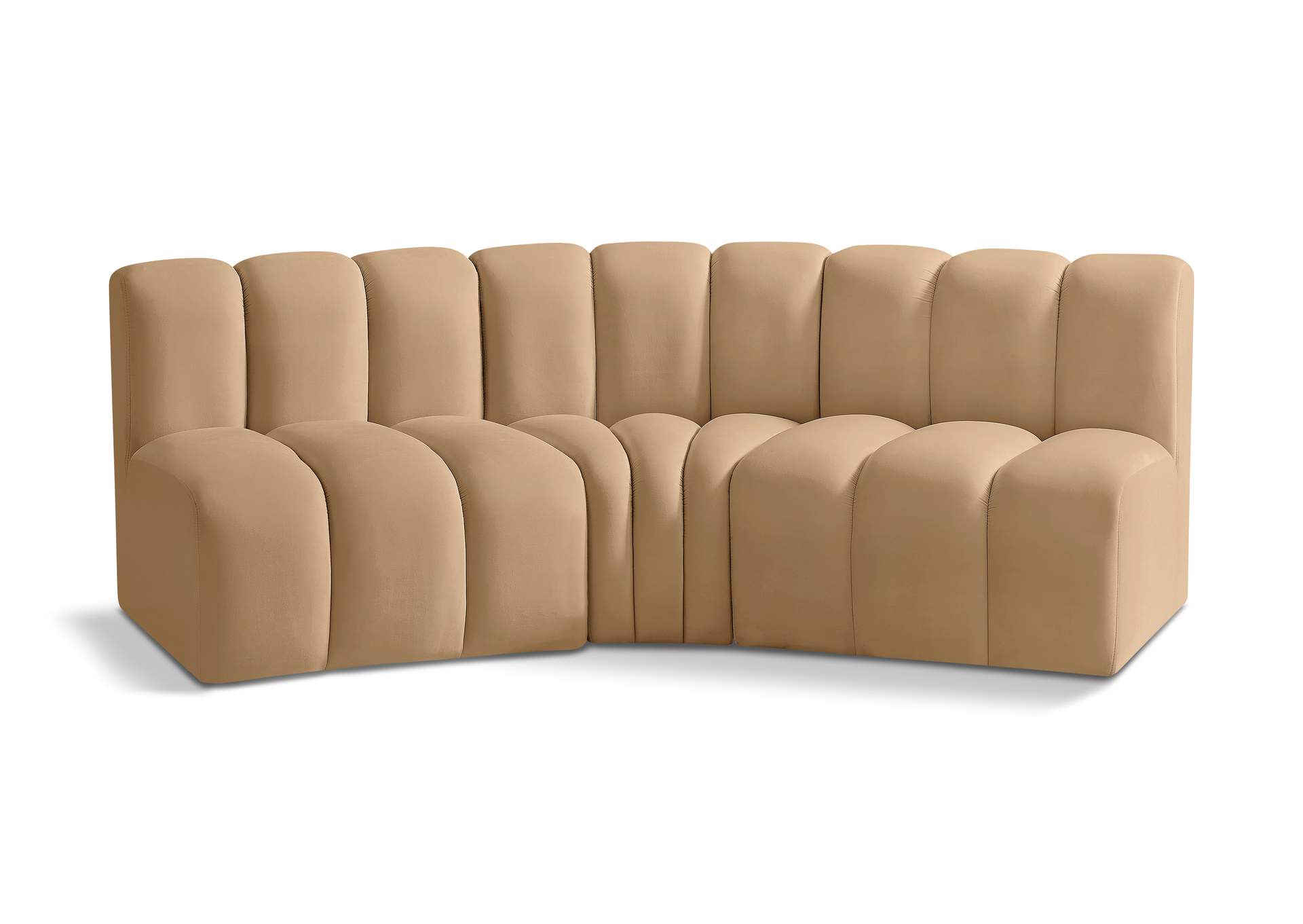 Arc Camel Velvet Modular Sofa