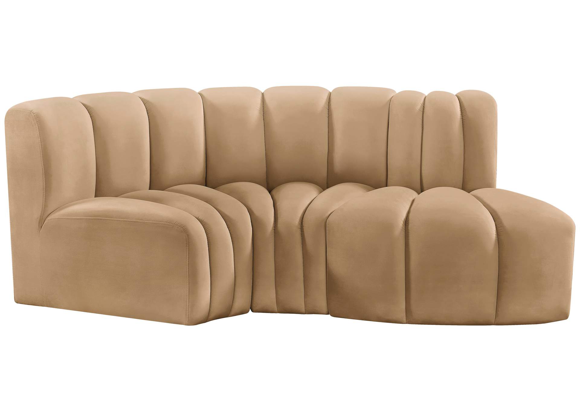 Arc Camel Velvet Modular Sofa