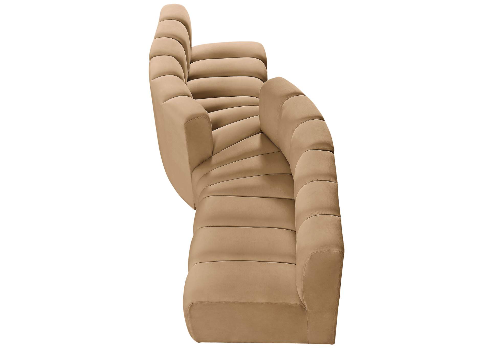 Arc Camel Velvet Modular Sofa