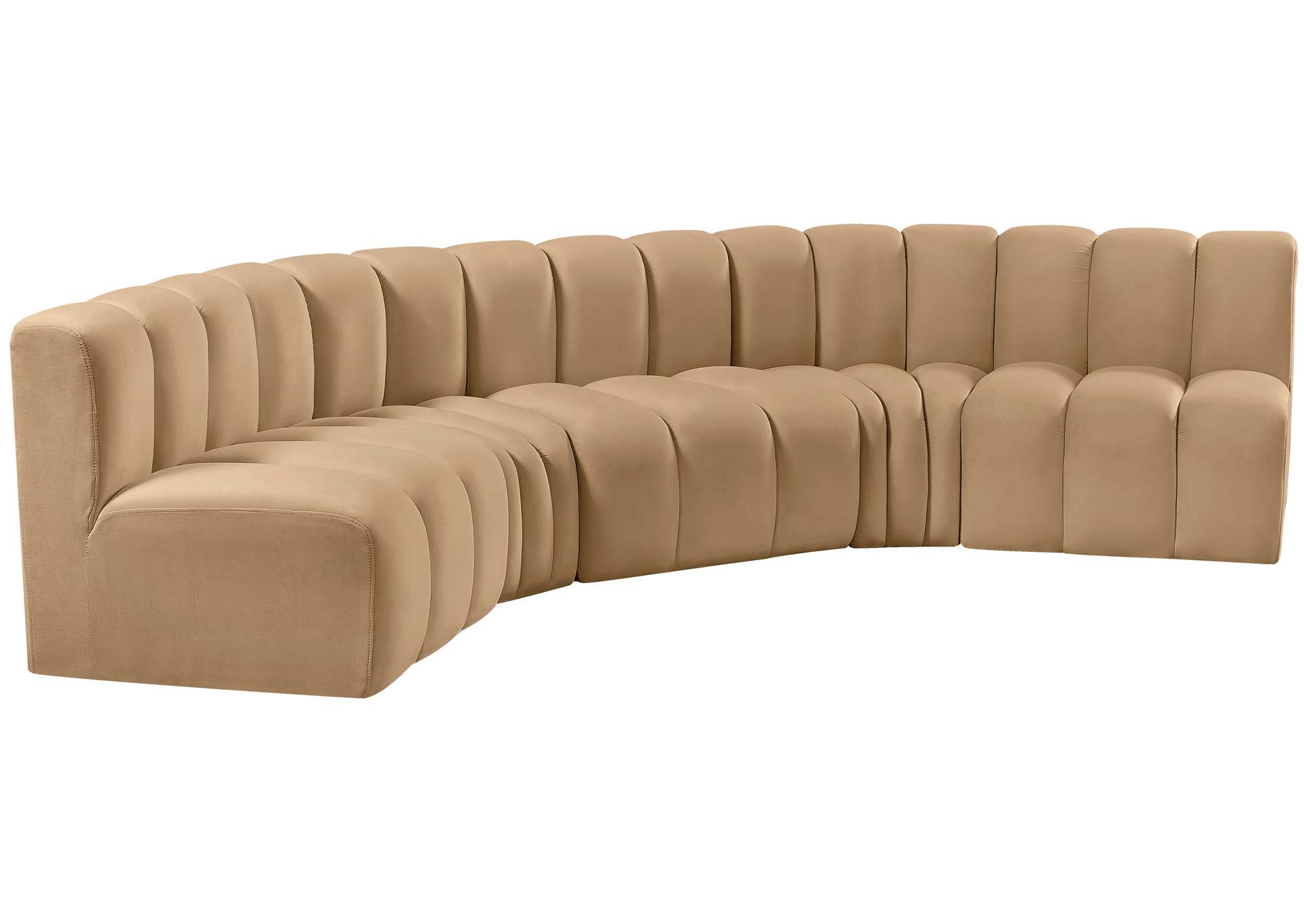 Arc Camel Velvet Modular Sofa