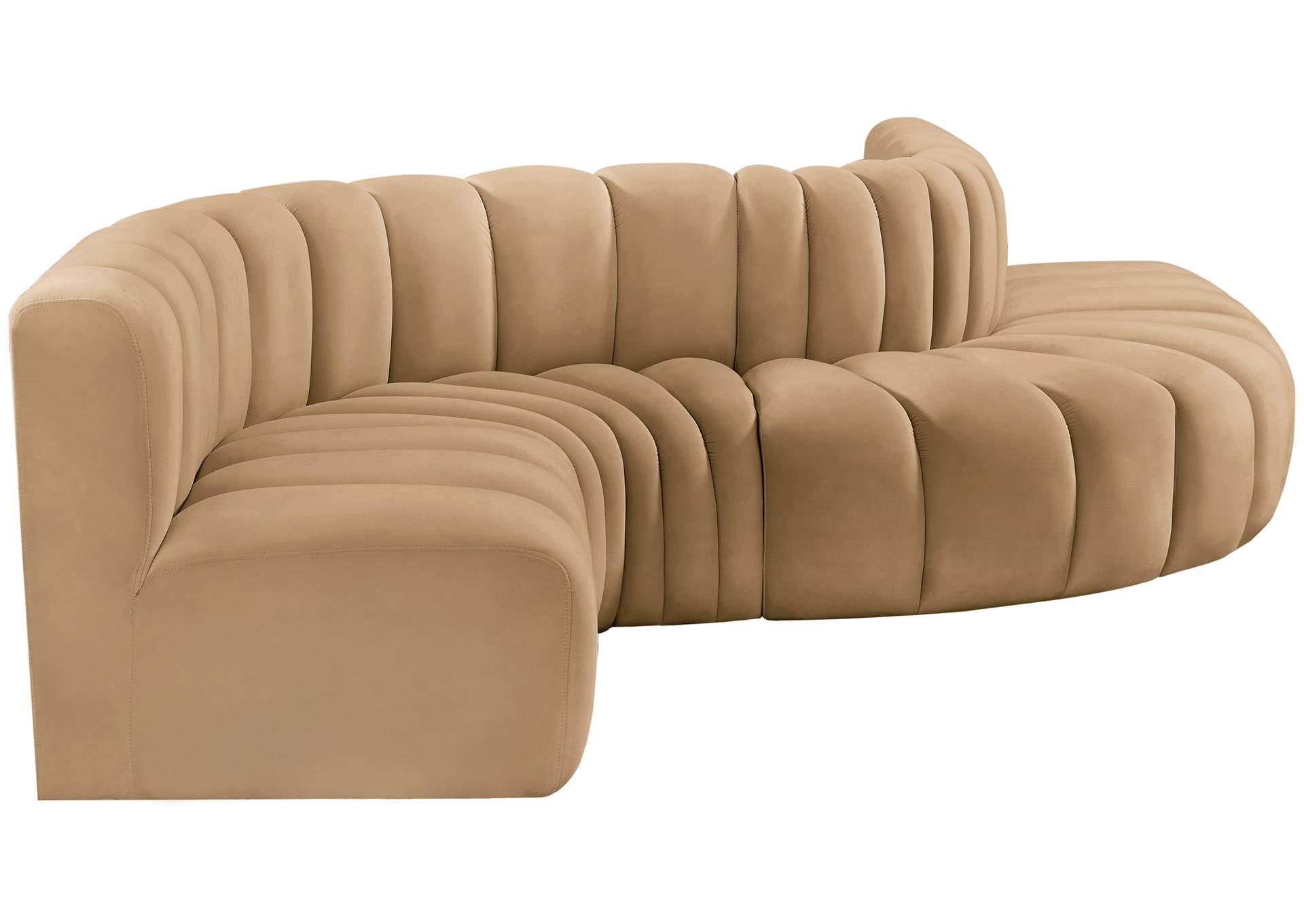 Arc Camel Velvet Modular Sofa
