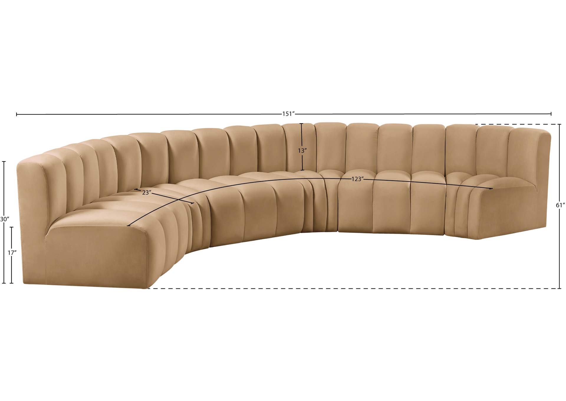 Arc Camel Velvet Modular Sofa