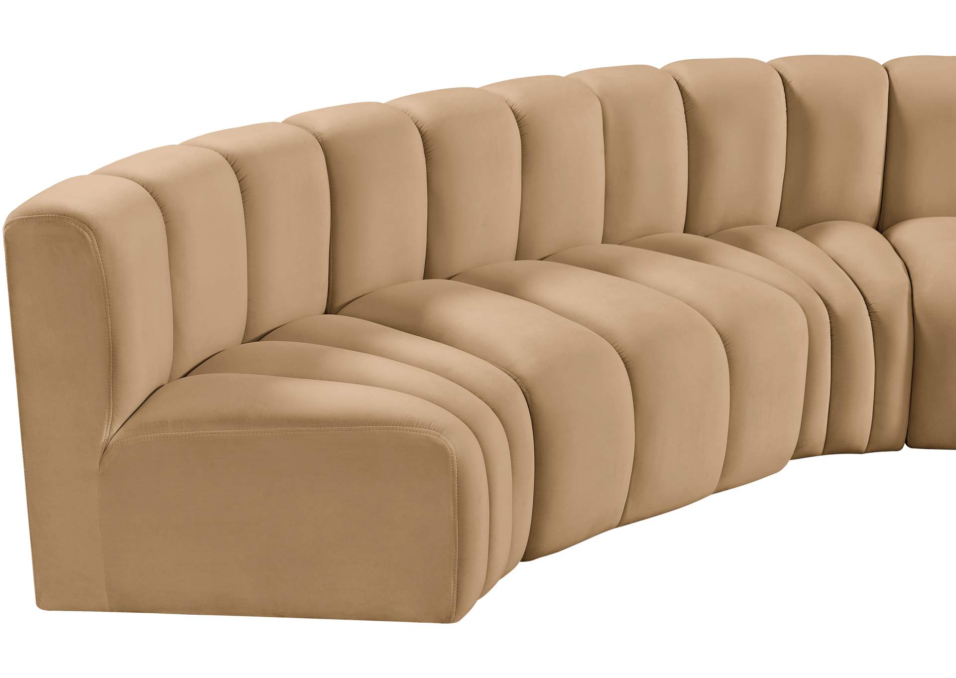 Arc Camel Velvet Modular Sofa